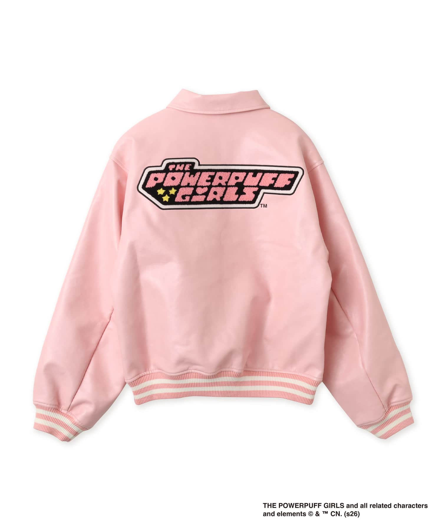 The Powerpuff Girls x atmos pink Faux Leather Jacket PINKの画像