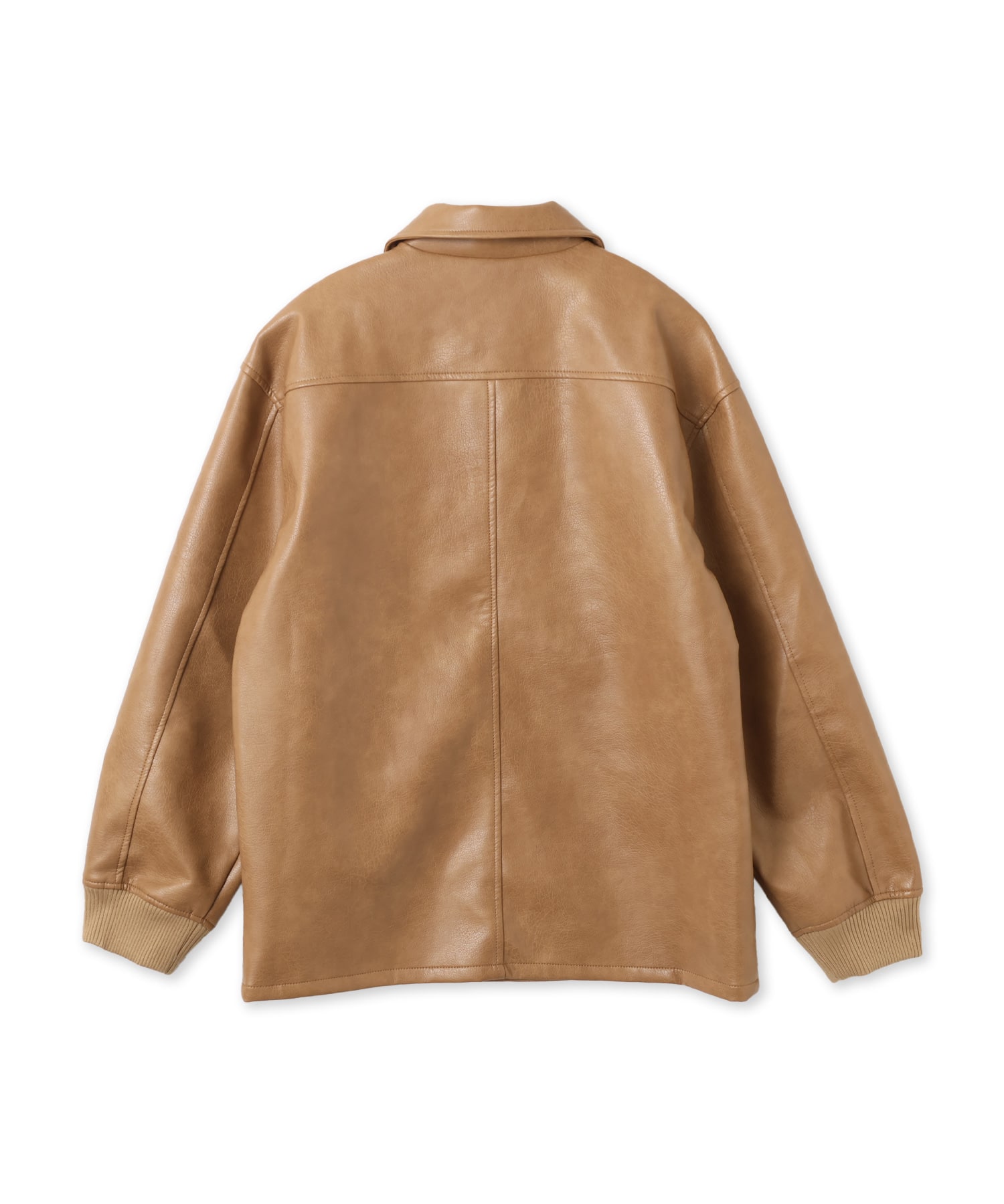 atmos pink Synthetic Leather Car Coat BEIGEの画像