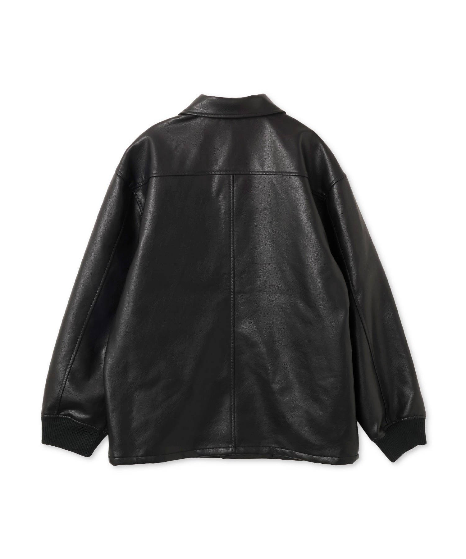 atmos pink Synthetic Leather Car Coat BLACKの画像