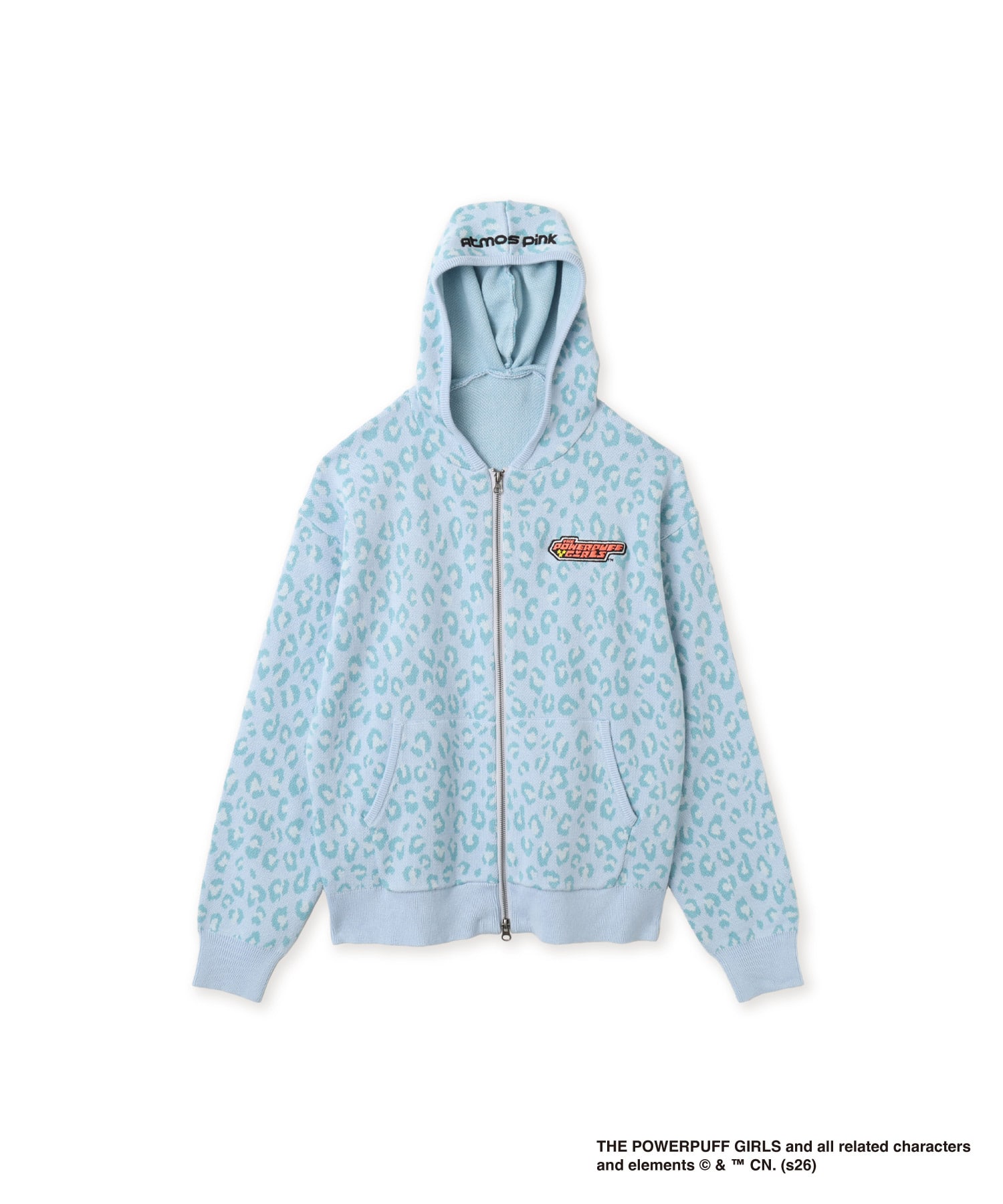 The Powerpuff Girls x atmos pink Leopard Zip-up Hoodie BLUEの画像