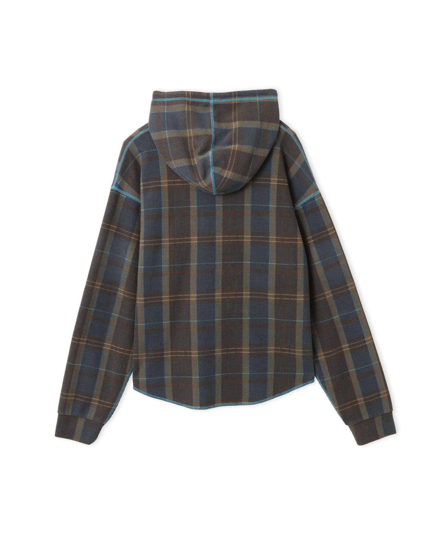 atmos pink Plaid Thermal Hoodie BROWNの画像