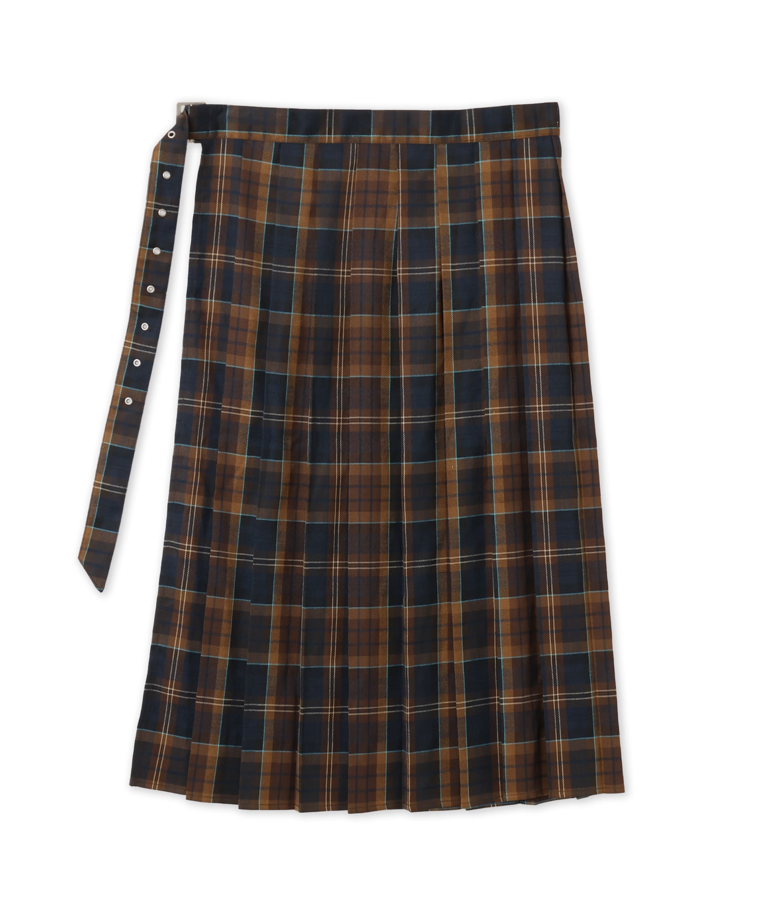 atmos pink Plaid Wrap Skirt BROWNの画像