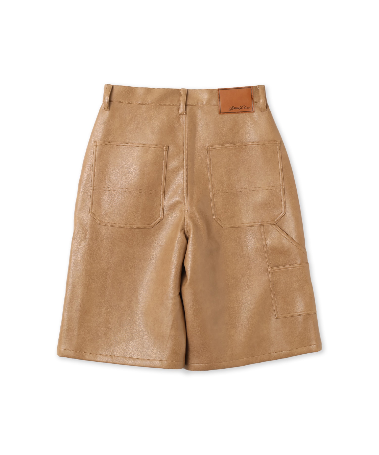 atmos pink Synthetic Leather Half Pants BEIGEの画像