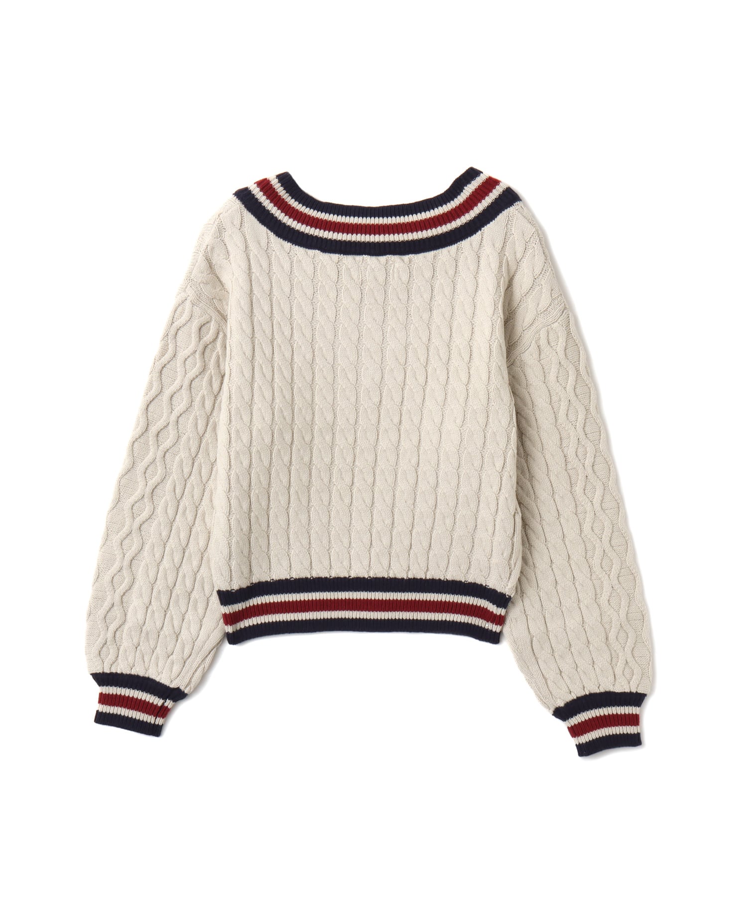 atmos pink Numbering Cable Knit Top OFF WHITEの画像