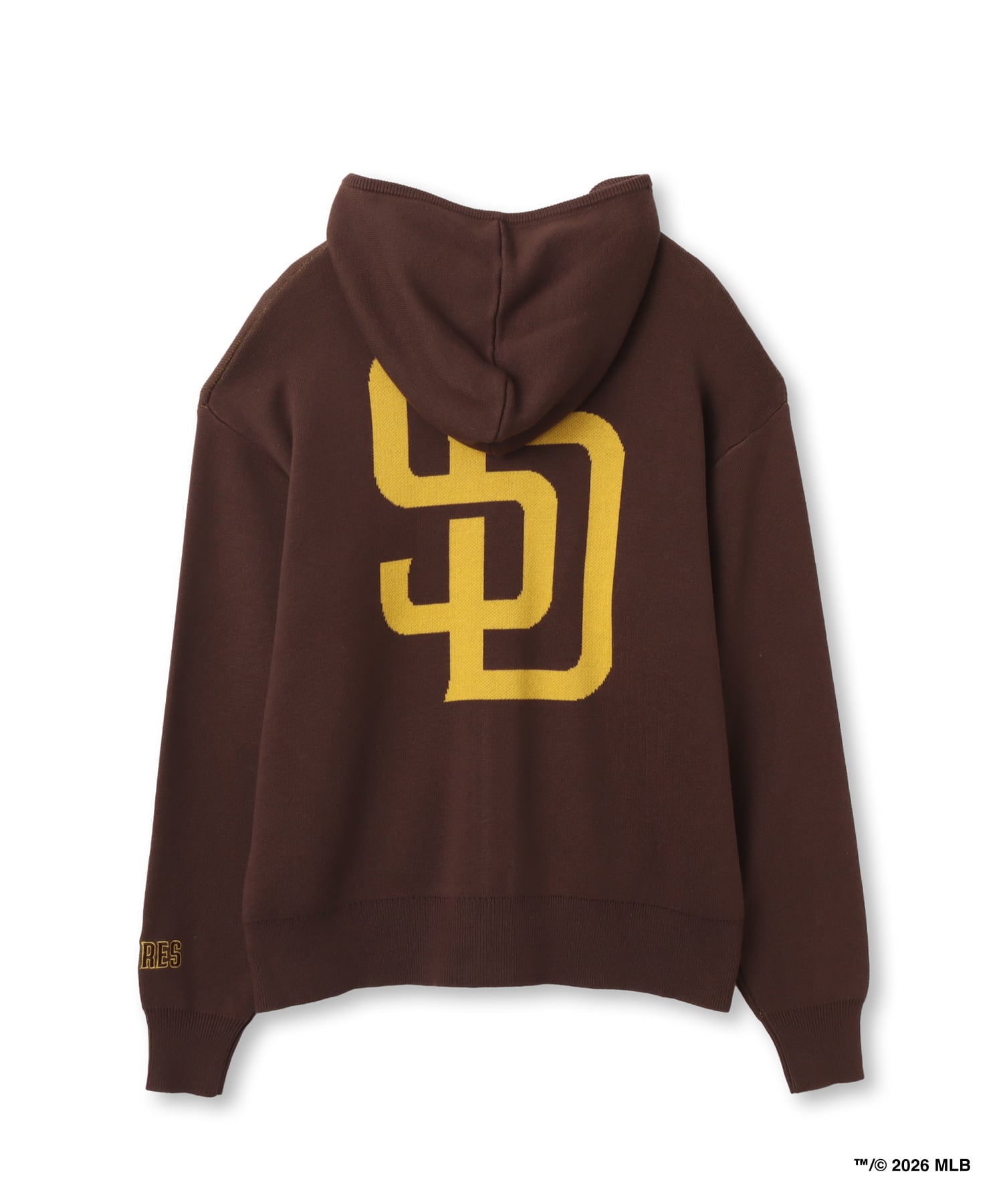 atmos pink x MLB Knit Hoodie BROWNの画像