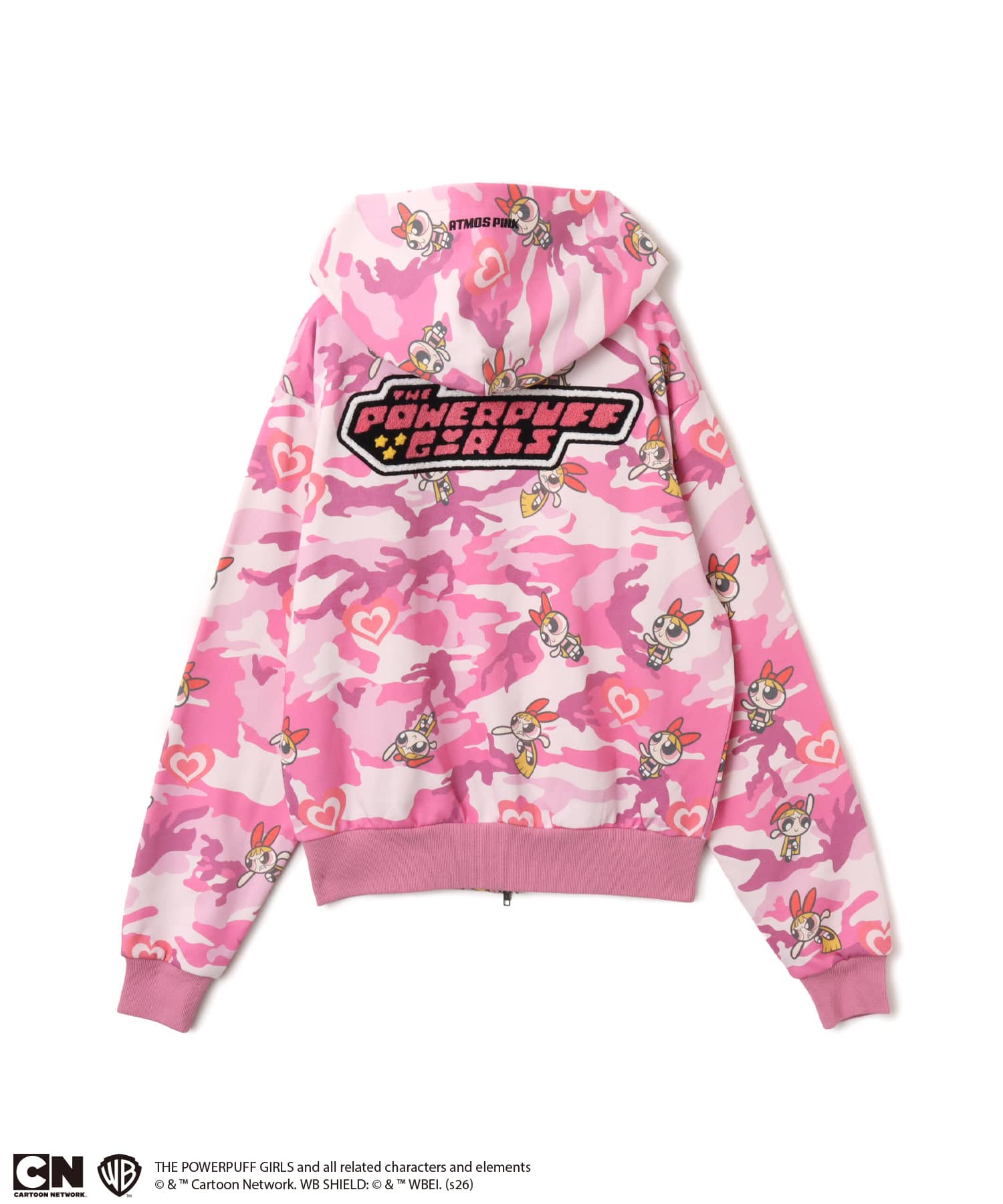 The Powerpuff Girls x atmos pink Camouflage Zip-up Hoodie PINKの画像