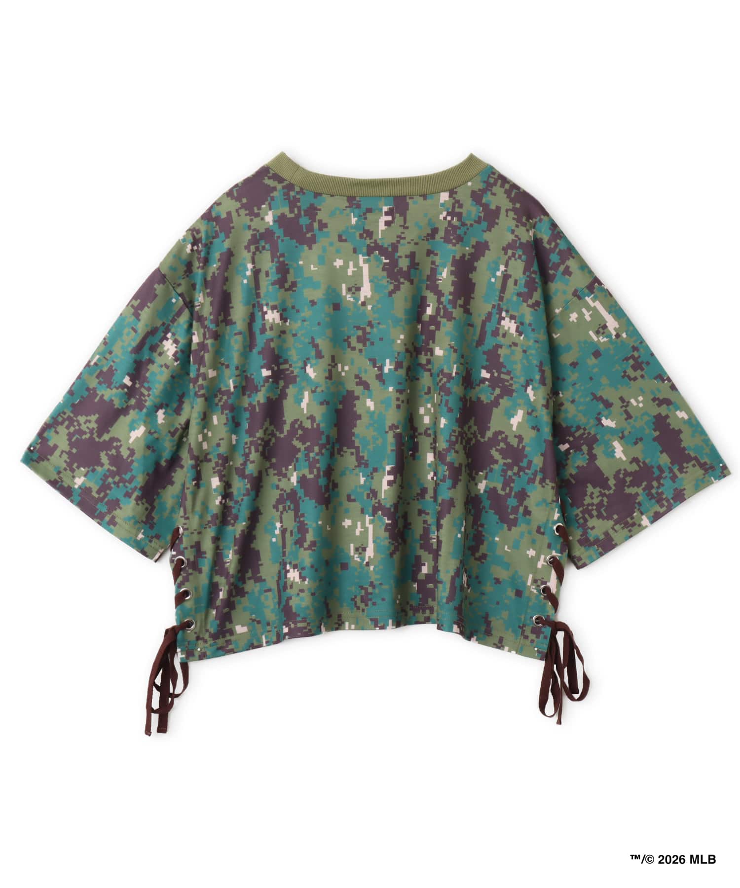 atmos pink x MLB Lace-up T-shirt CAMOUFLAGEの画像