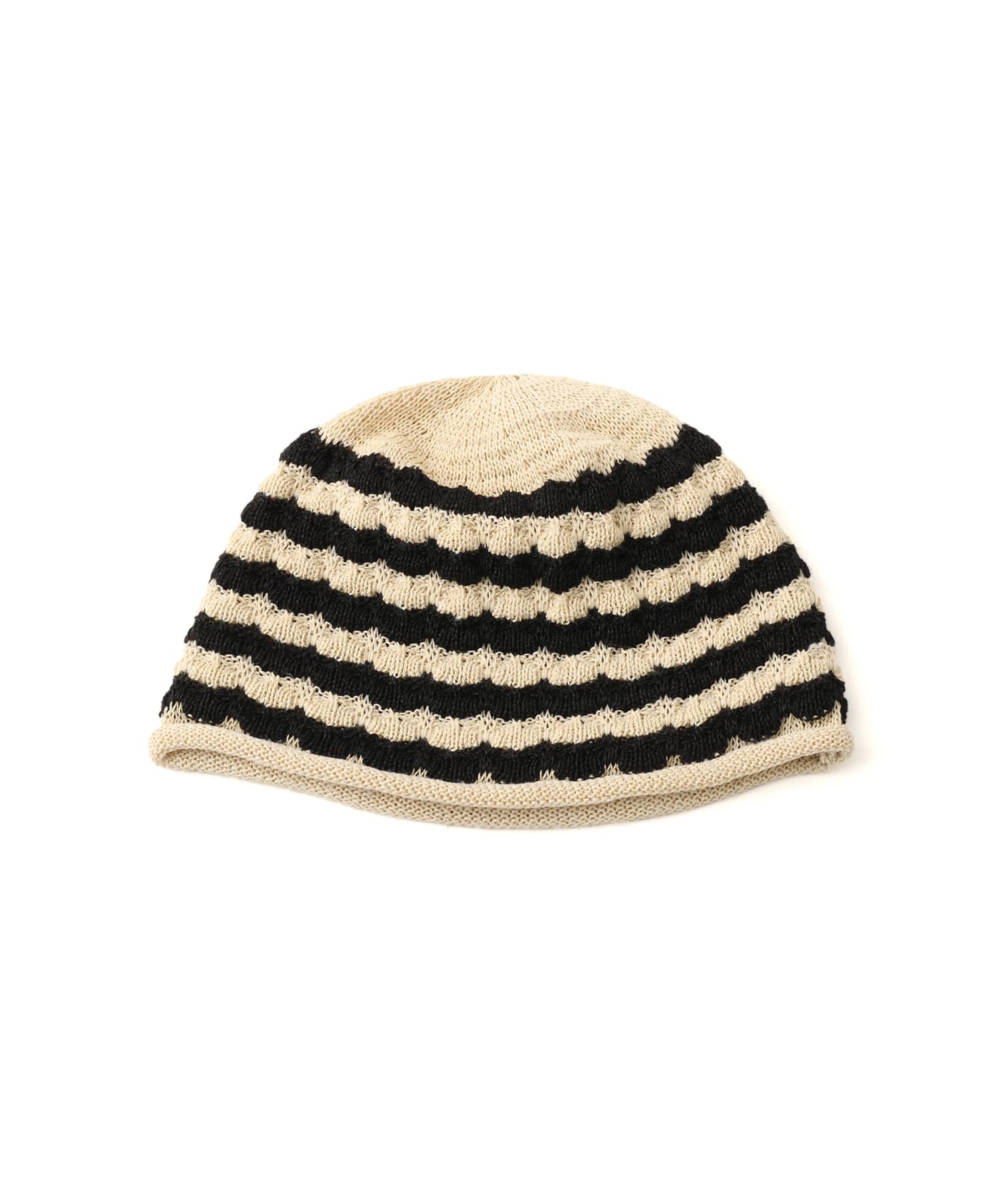atmos pink Striped Summer Knit Hat WHITEの画像