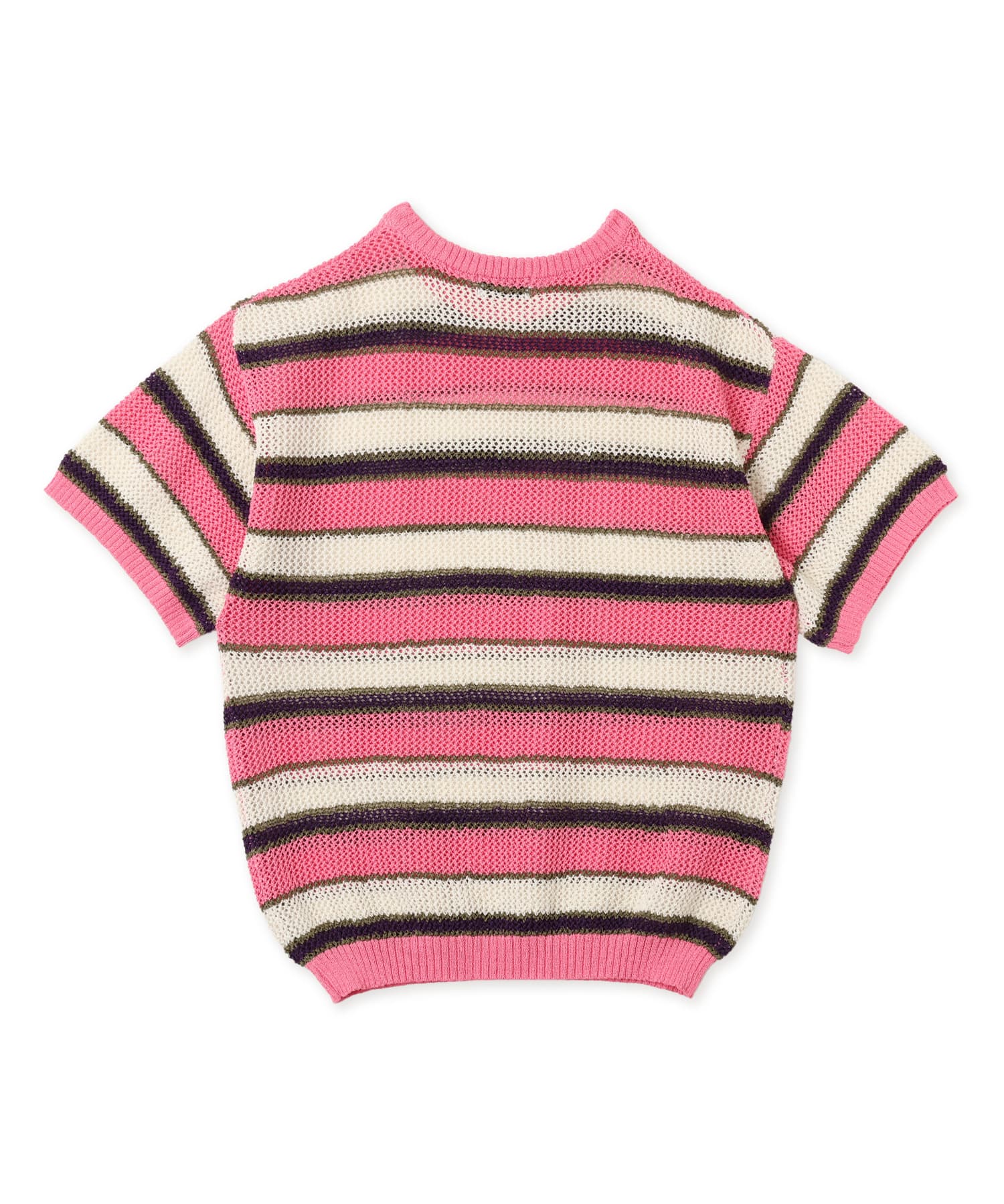 atmos pink Border Mesh Knit Tops PINKの画像