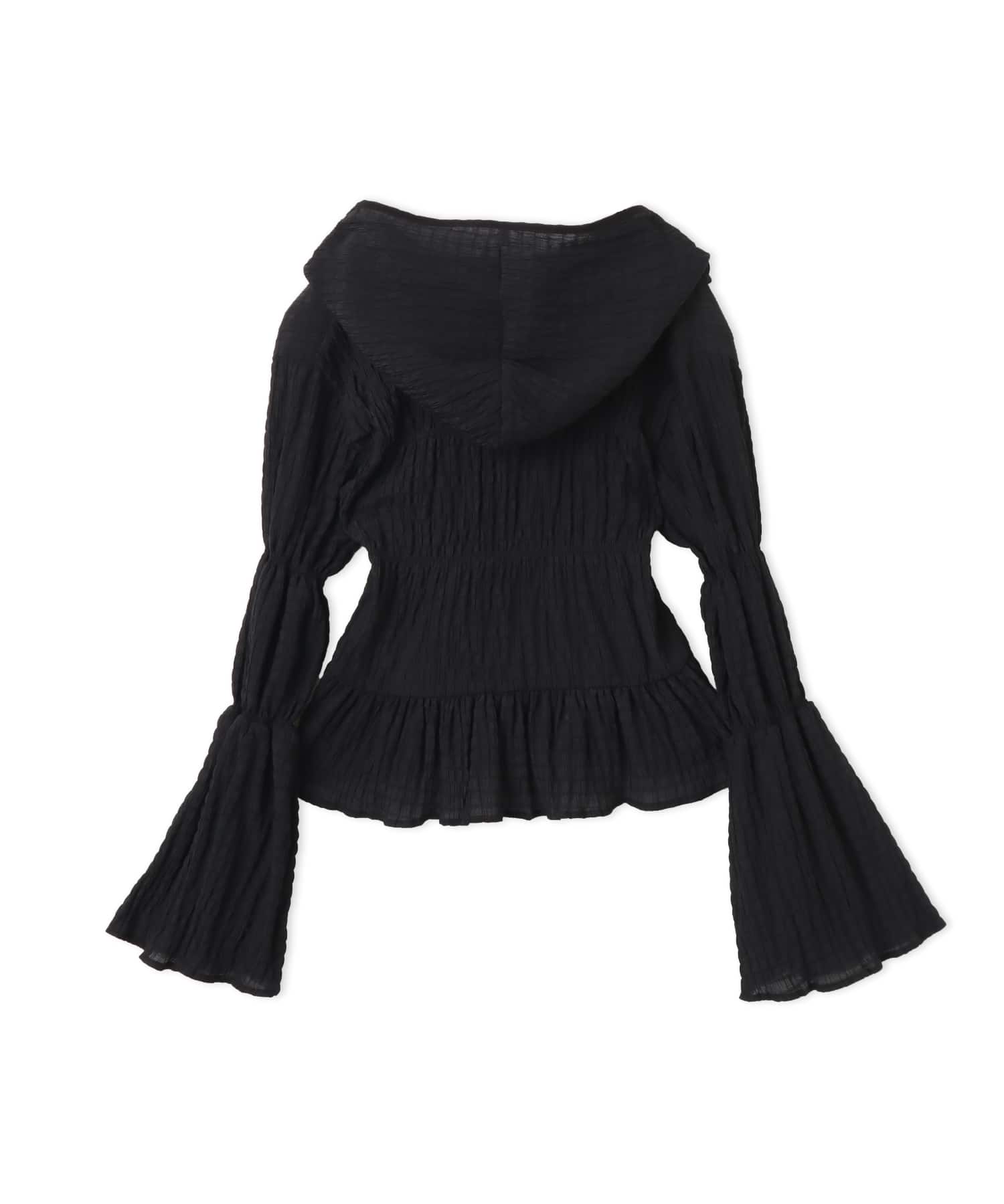 atmos pink Shirring Blouse BLACKの画像