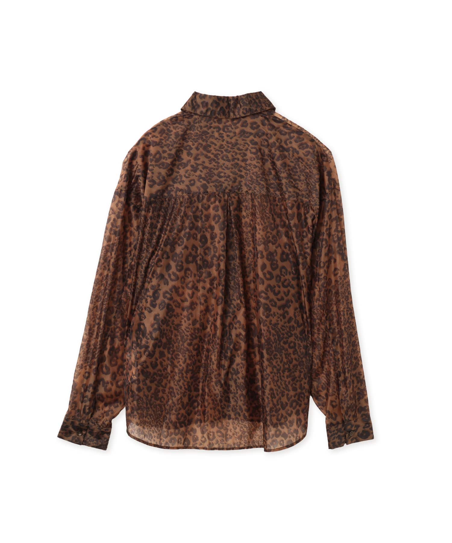 atmos pink Leopard Pattern Sheer Shirt  BROWNの画像