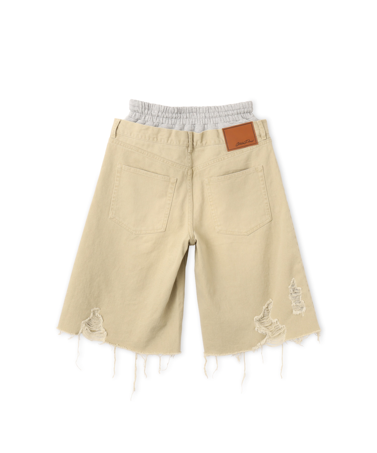 atmos pink Layered Denim Half Pants BEIGEの画像