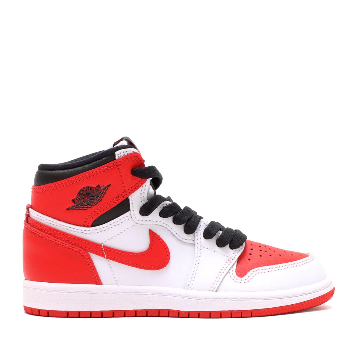 JORDAN BRAND JORDAN 1 RETRO HIGH OG (PS) WHITE/UNIVERSITY RED