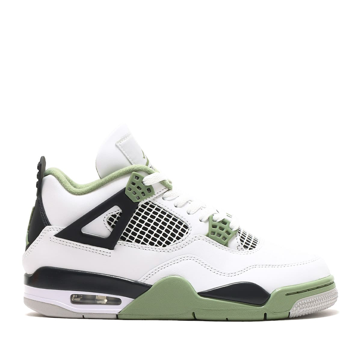 JORDAN BRAND WMNS AIR JORDAN 4 RETRO WHITE/OIL GREEN-DARK ASH ...