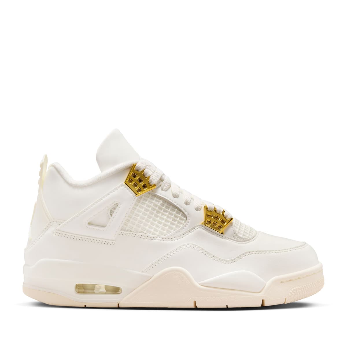 JORDAN BRAND WMNS AIR JORDAN 4 RETRO SAIL/METALLIC GOLD-BLACK 24SP-Iの画像