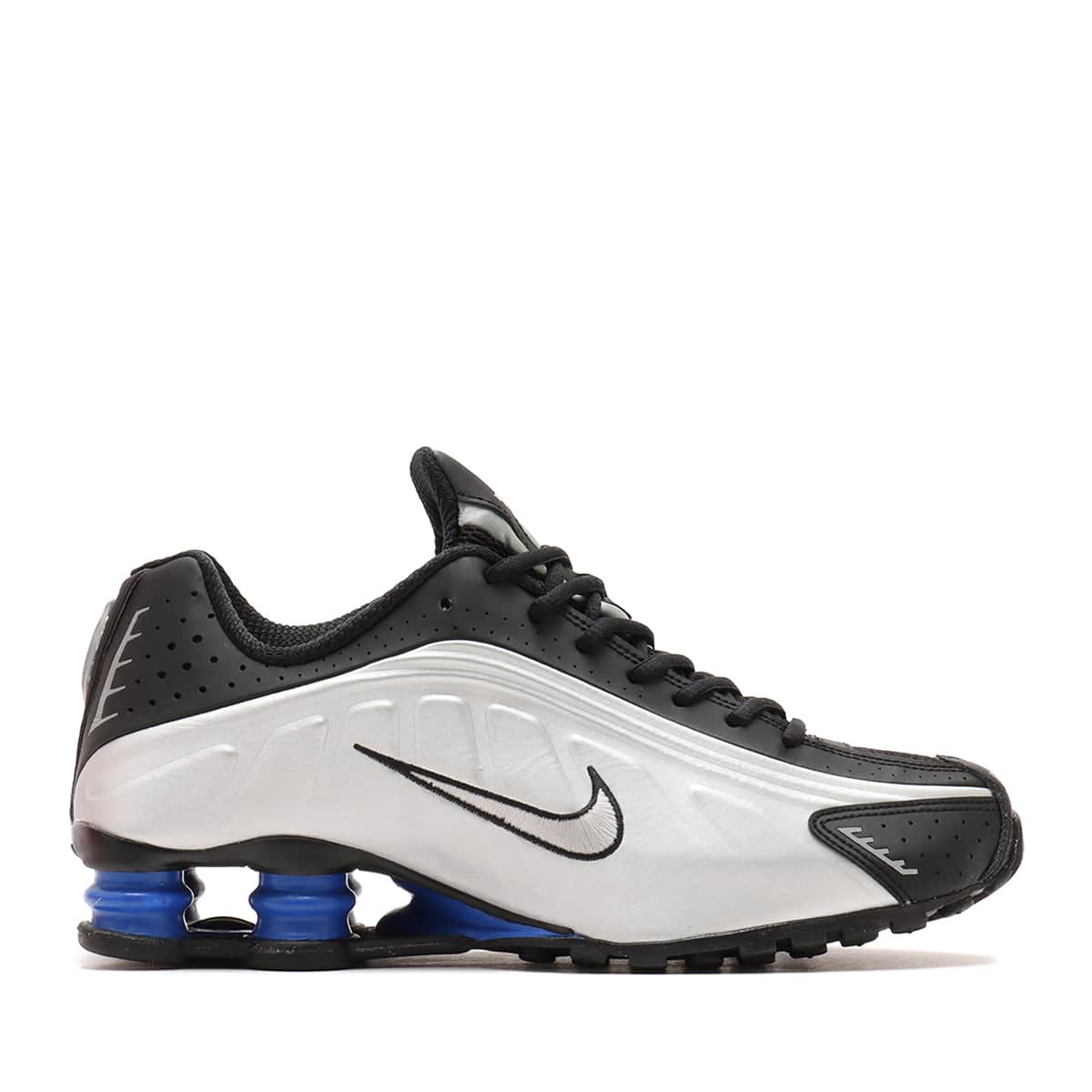 NIKE W SHOX R4 BLACK/METALLIC SILVER-RACER BLUEの画像