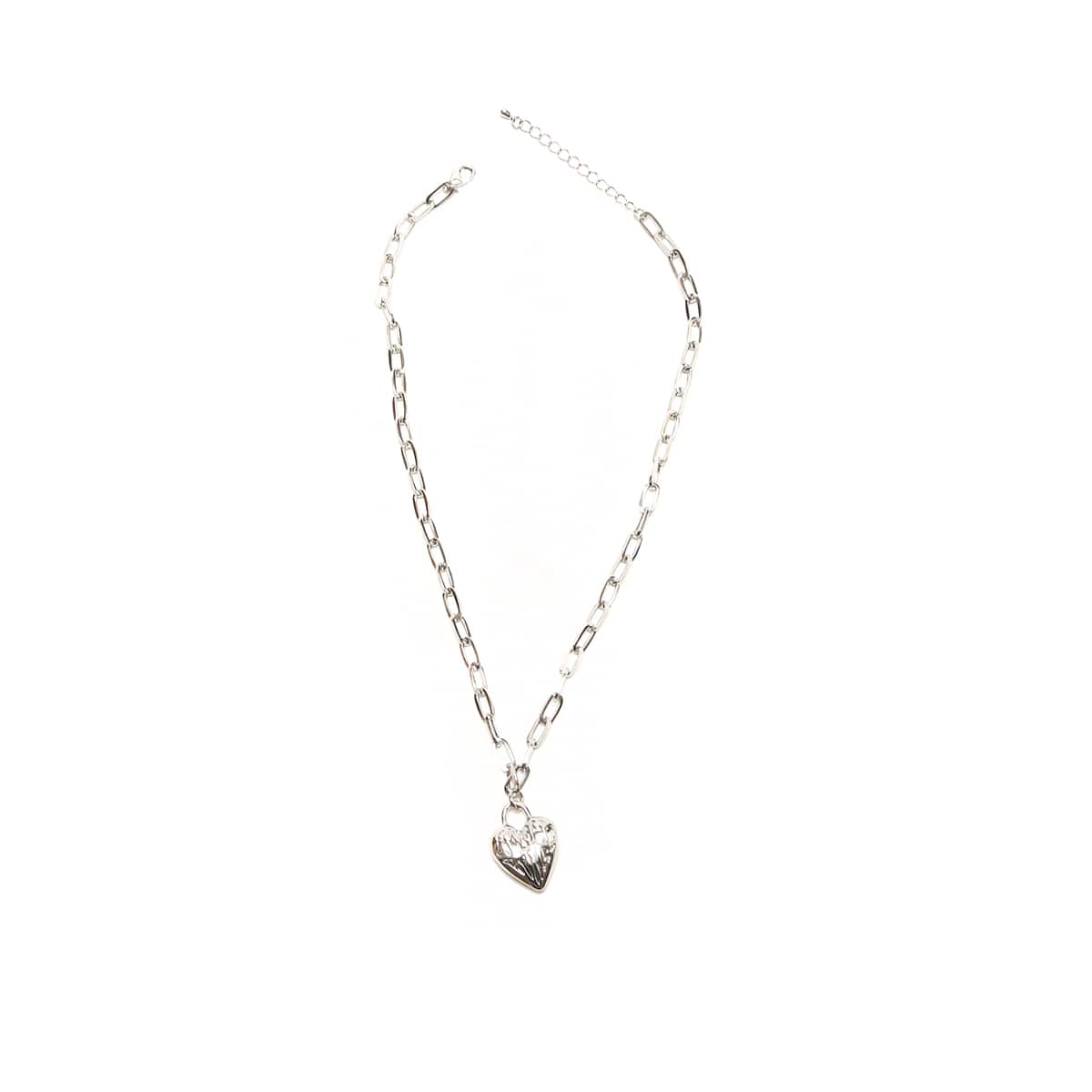 atmos pink クリップチェーン ハートロゴネックレス SILVERの画像