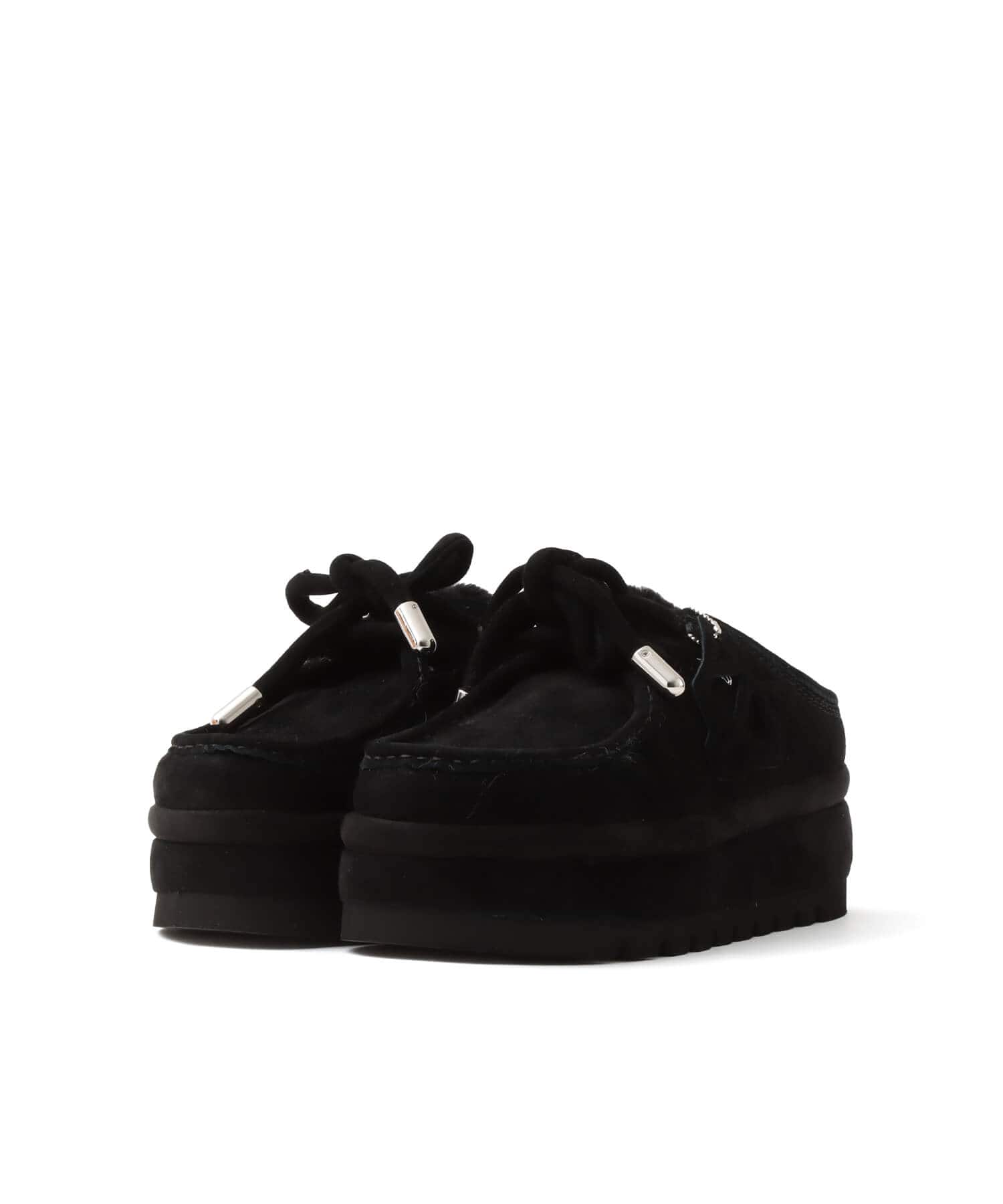 NAKED WOLFE BLIZZARD BLACK SUEDE/SHEARINGの画像