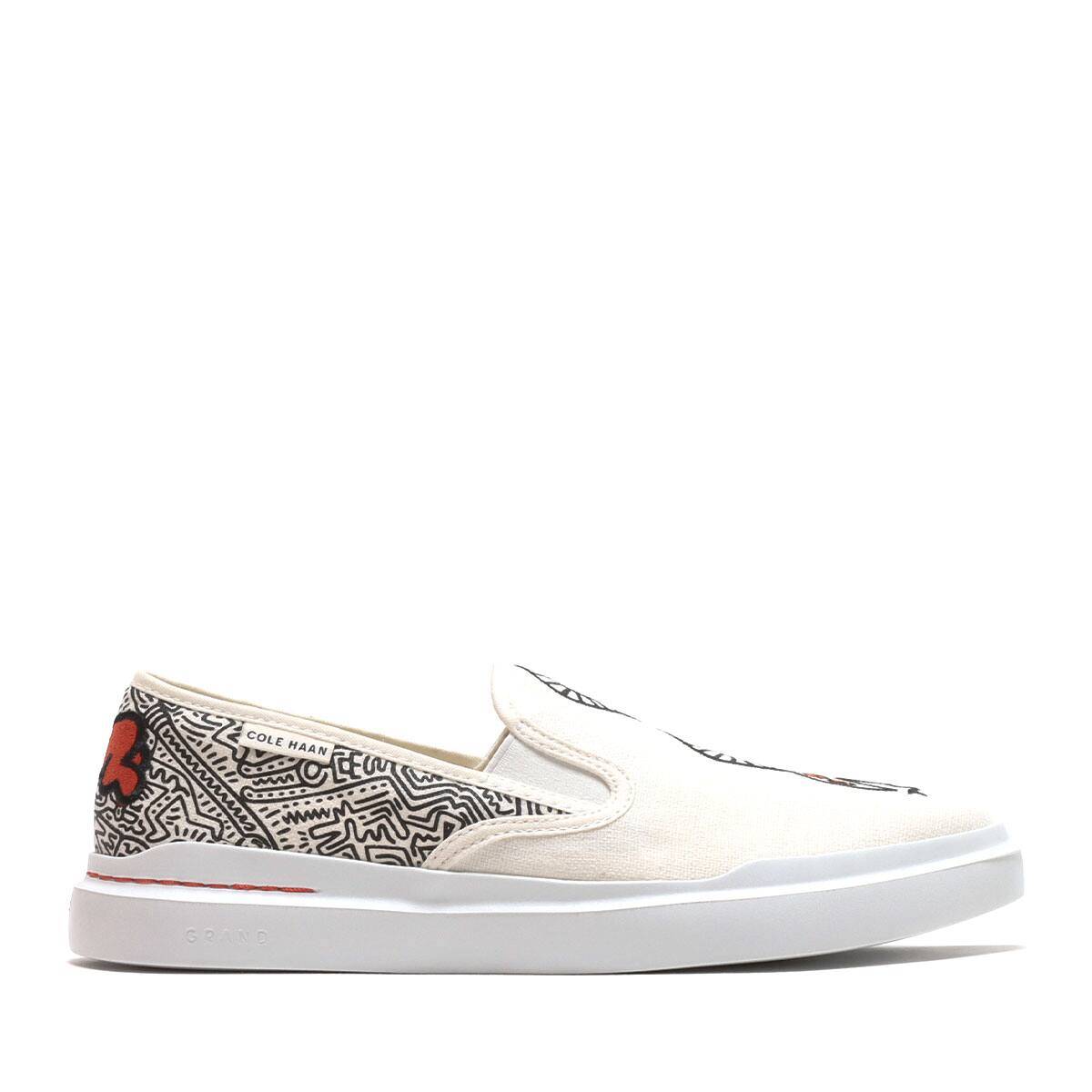 COLE HAAN x KEITH HARING GRANDPRO RALLY SLIPON WHITE/BLACK/FLAME