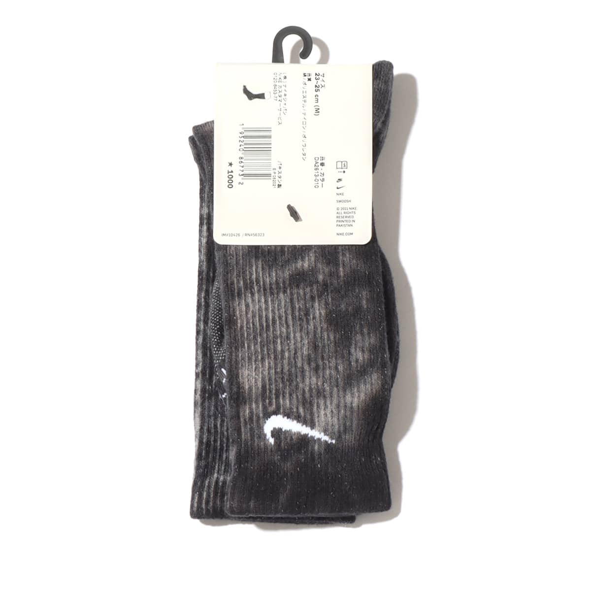 NIKE U NK EVERYDAY PLUS CUSH CREW BLACK/LT SMOKE GREY/WHITE 22SU-Iの画像