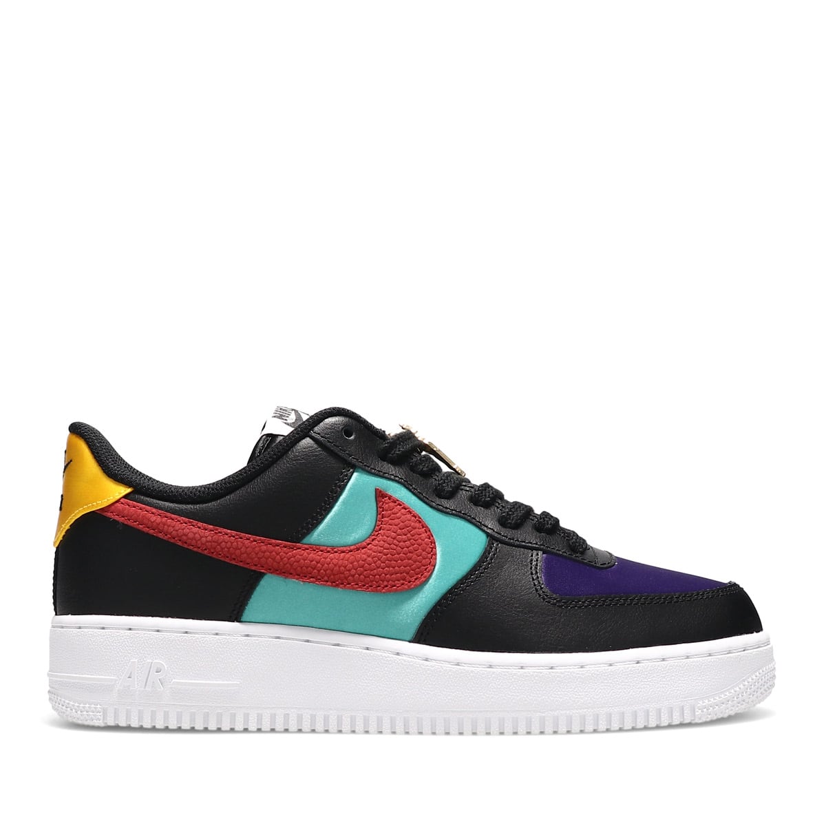 NIKE AIR FORCE 1 '07 LV8 EMB BLACK/GYM RED-WASHED TEAL-COURT