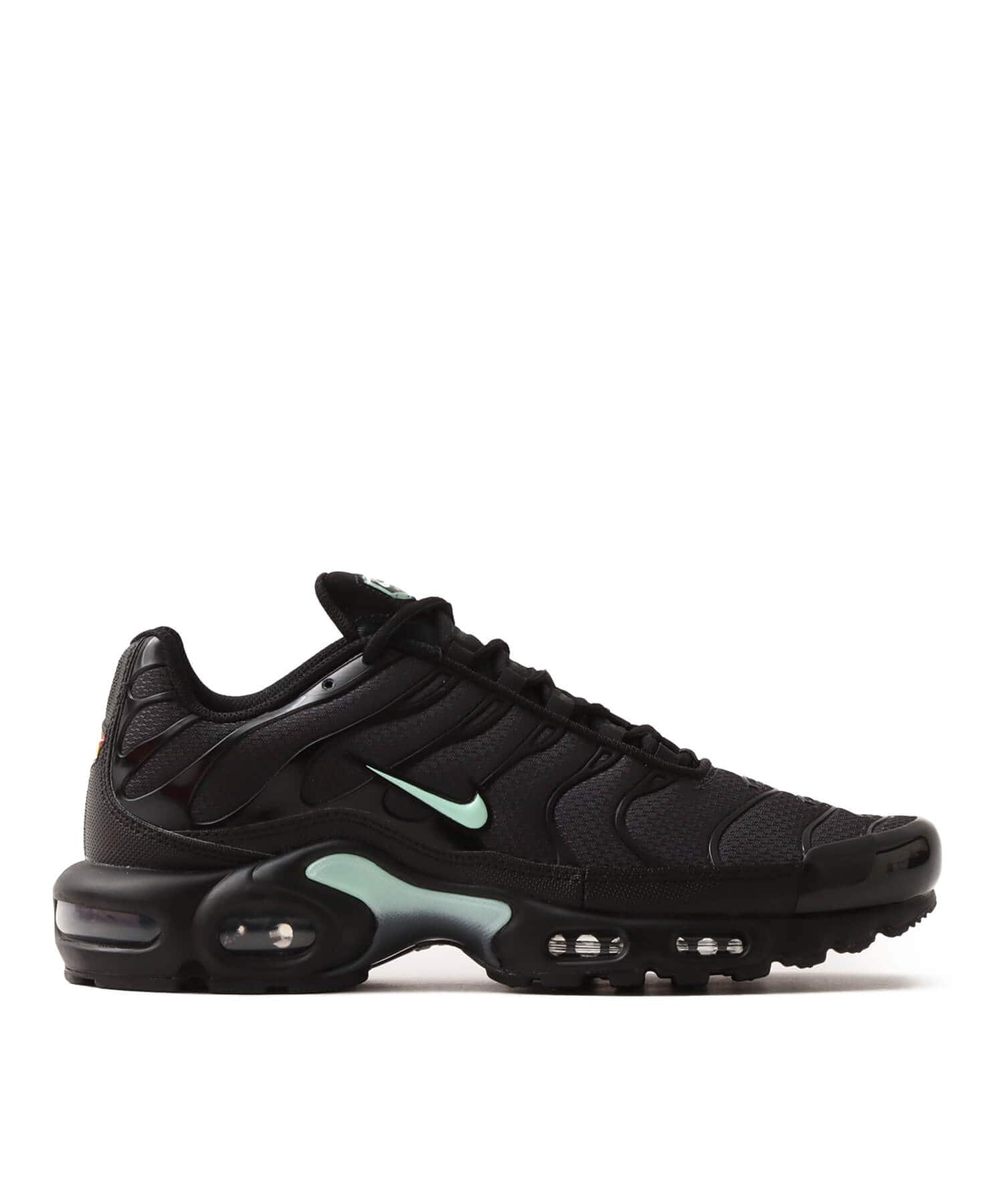 NIKE AIR MAX PLUS BLACK/MINT FOAM-DK SMOKE GREYの画像