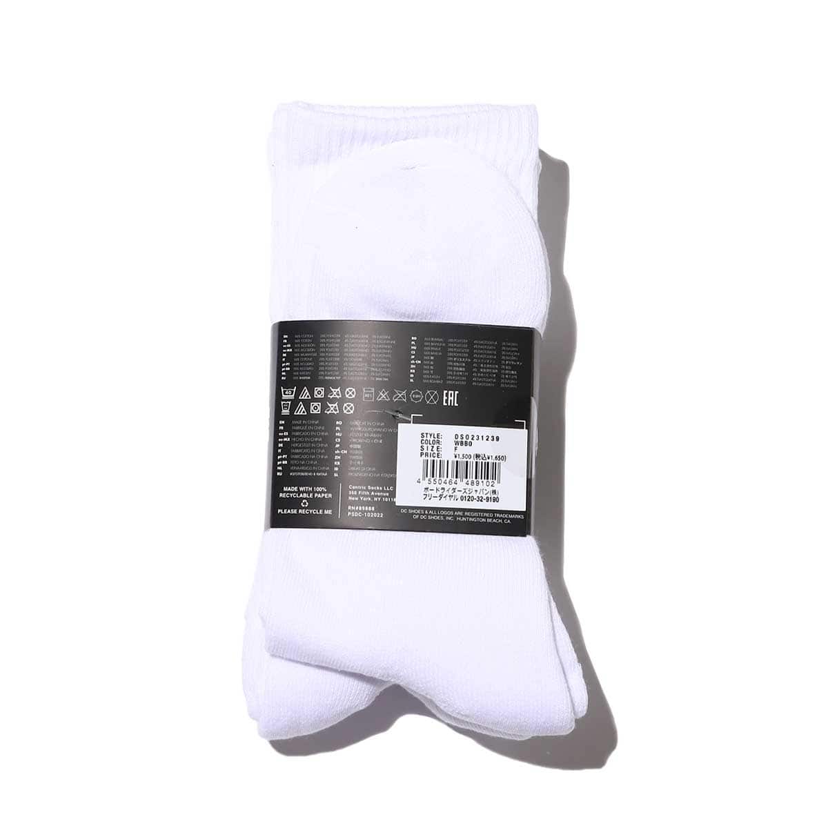DC SHOES SPP DC CREW 3PK Snow White 23SS-Iの画像
