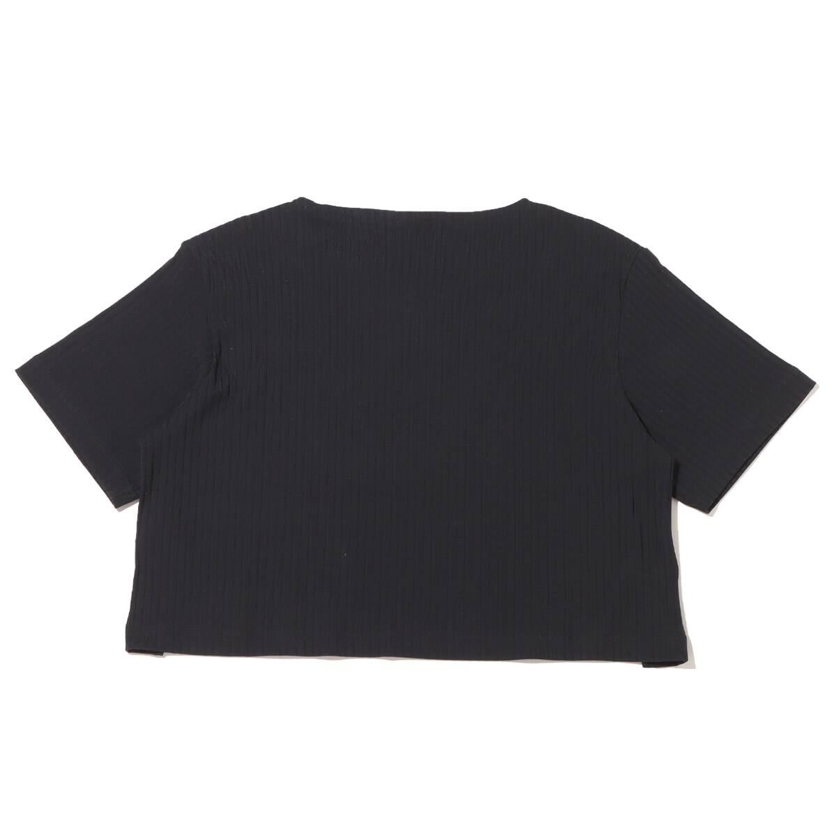 NIKE AS W NSW RIB JRSY SS TOP BLACK/WHITEの画像