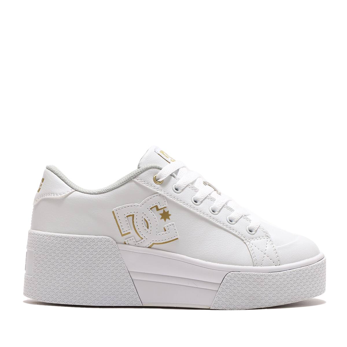 DC SHOES Ws CHELSEA LITE WEDGE WHITE/GOLD 23SS-Iの画像