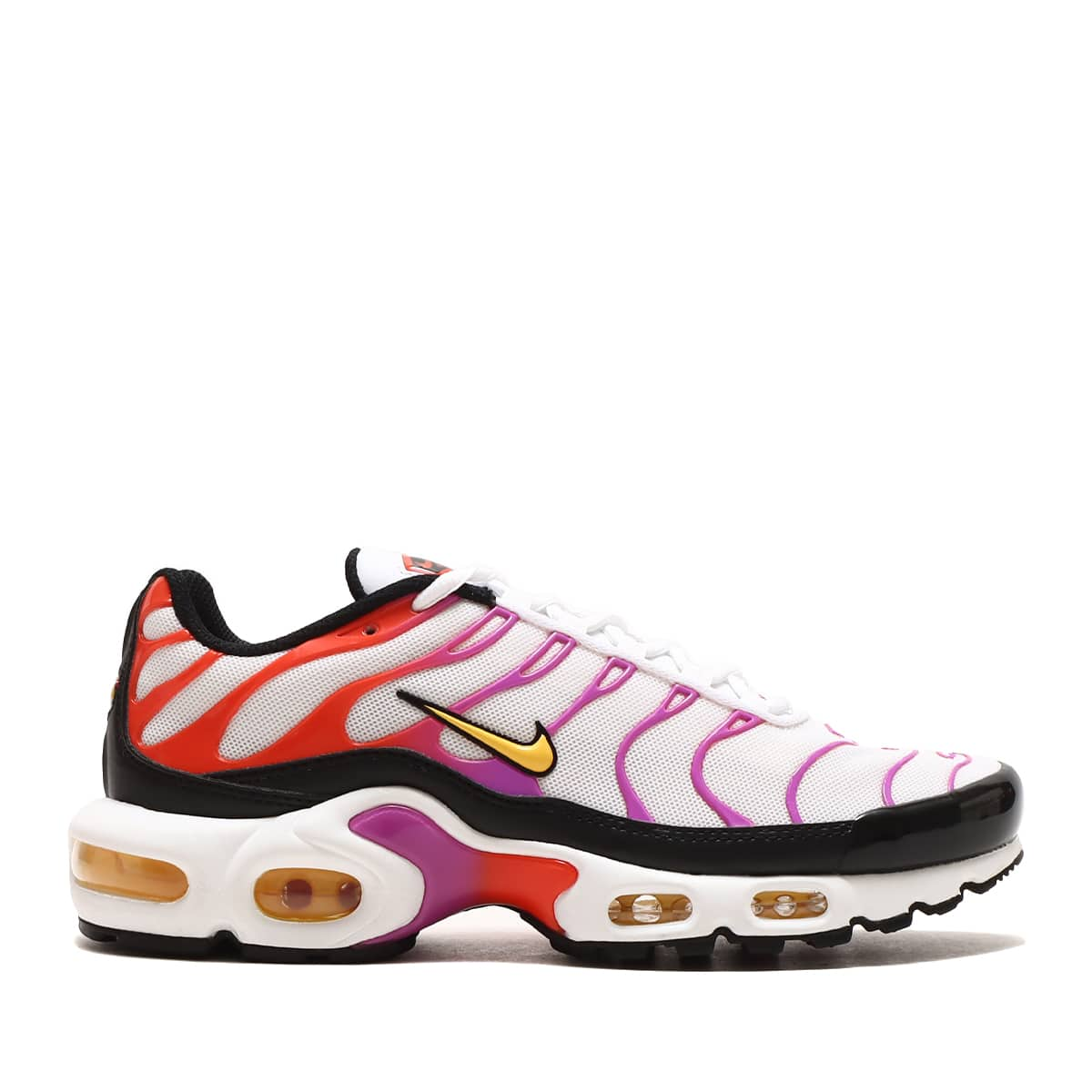 NIKE W AIR MAX PLUS WHITE/CITRON PULSE-BLACK-PICANTE RED 23SP-I