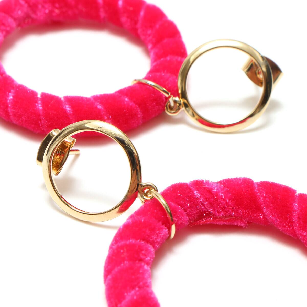 Fone ベロアサークルピアス PINK 17FA-Iの画像