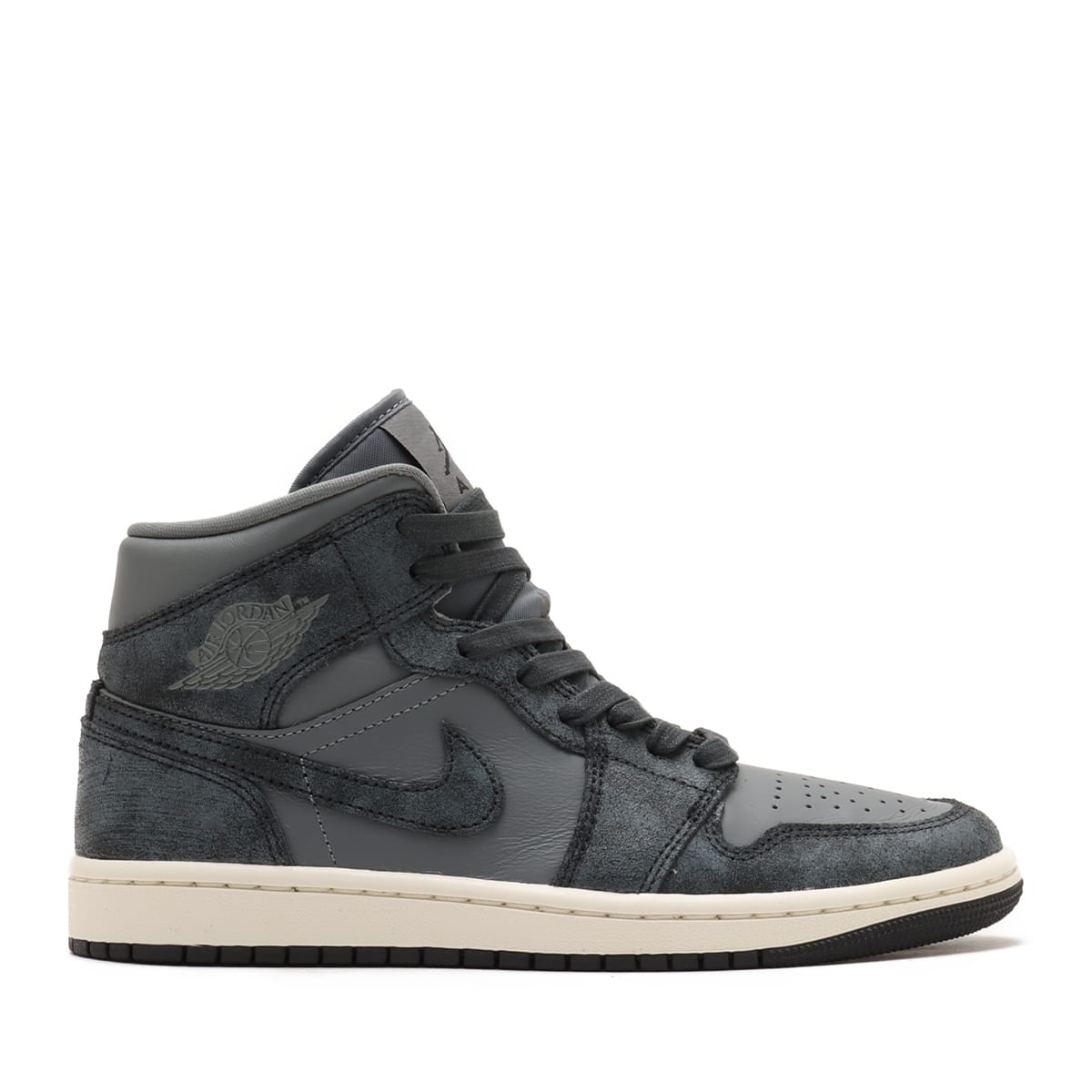 JORDAN BRAND WMNS AIR JORDAN 1 MID SE SMOKE GREY/OFF NOIR-SAIL 24SP-I