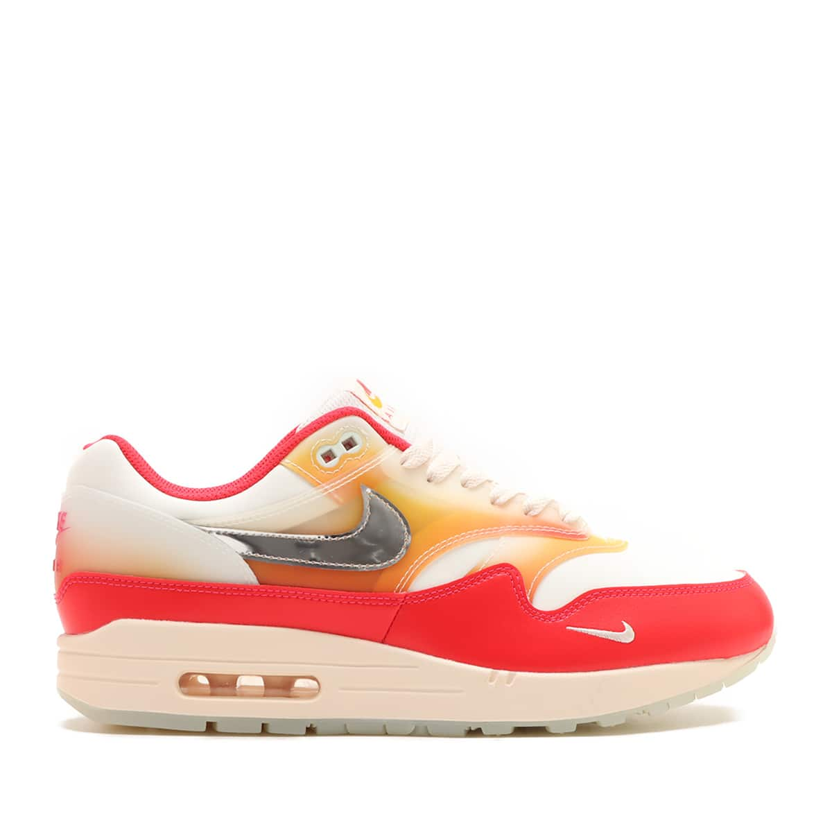 NIKE W AIR MAX 1 '87 PRM SAIL/METALLIC SILVER-SIREN RED-SUNDIAL 23FA-I