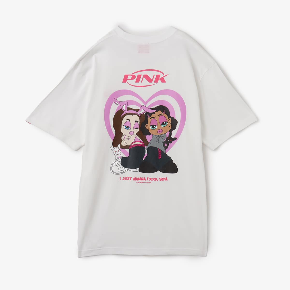 FR2梅 atmos pink collaboration with #FR2梅 S/S T-shirt WHITE