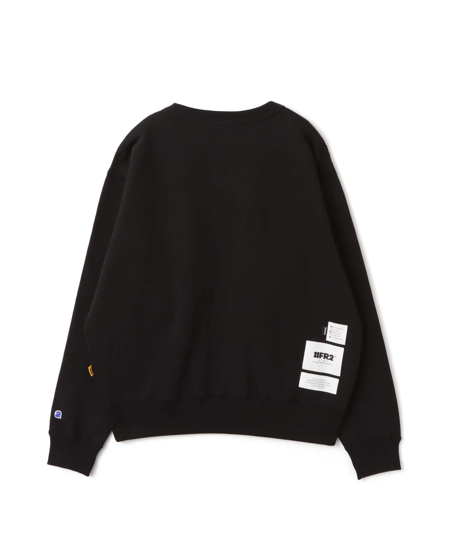 FR2 atmos collaboration with #FR2 Smoking kills Sweat shirt BLACKの画像