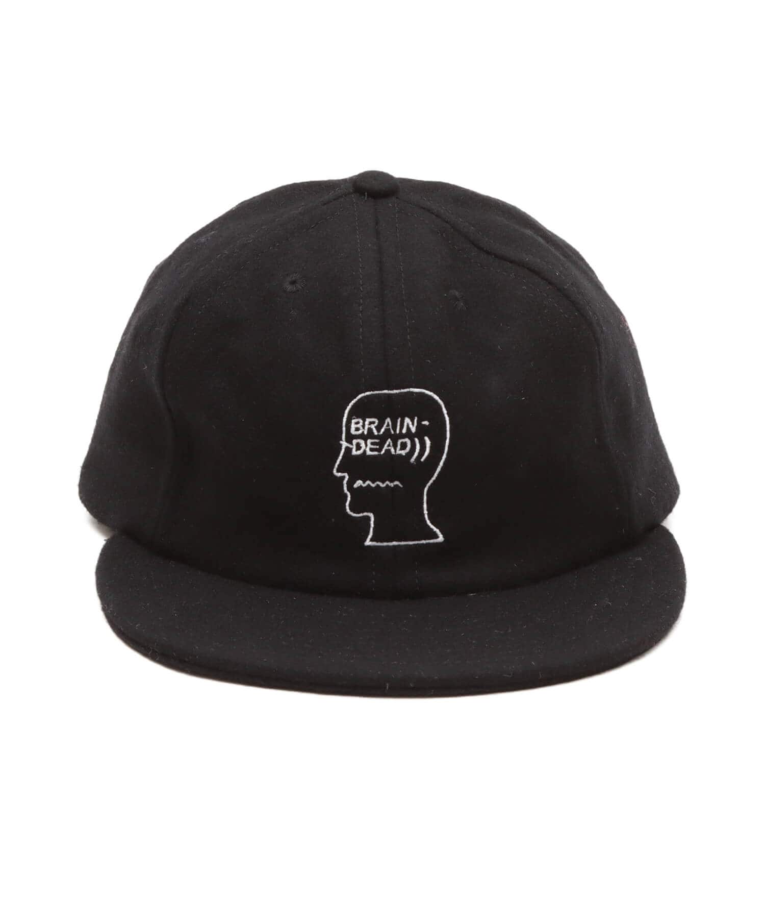 BRAIN DEAD FLANNEL LOGOHEAD 6 PANEL HAT BLACKの画像