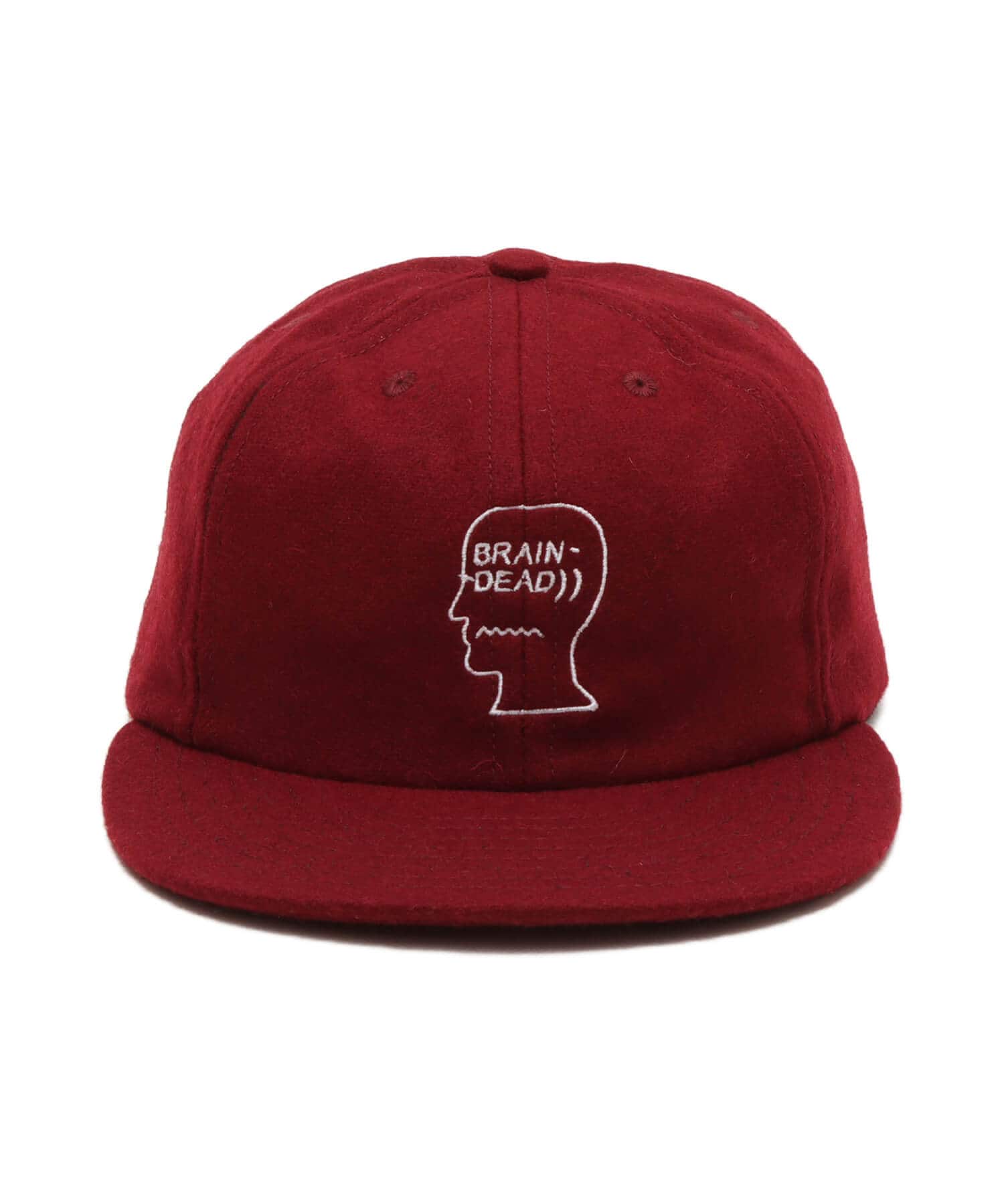 BRAIN DEAD FLANNEL LOGOHEAD 6 PANEL HAT BURGUNDYの画像