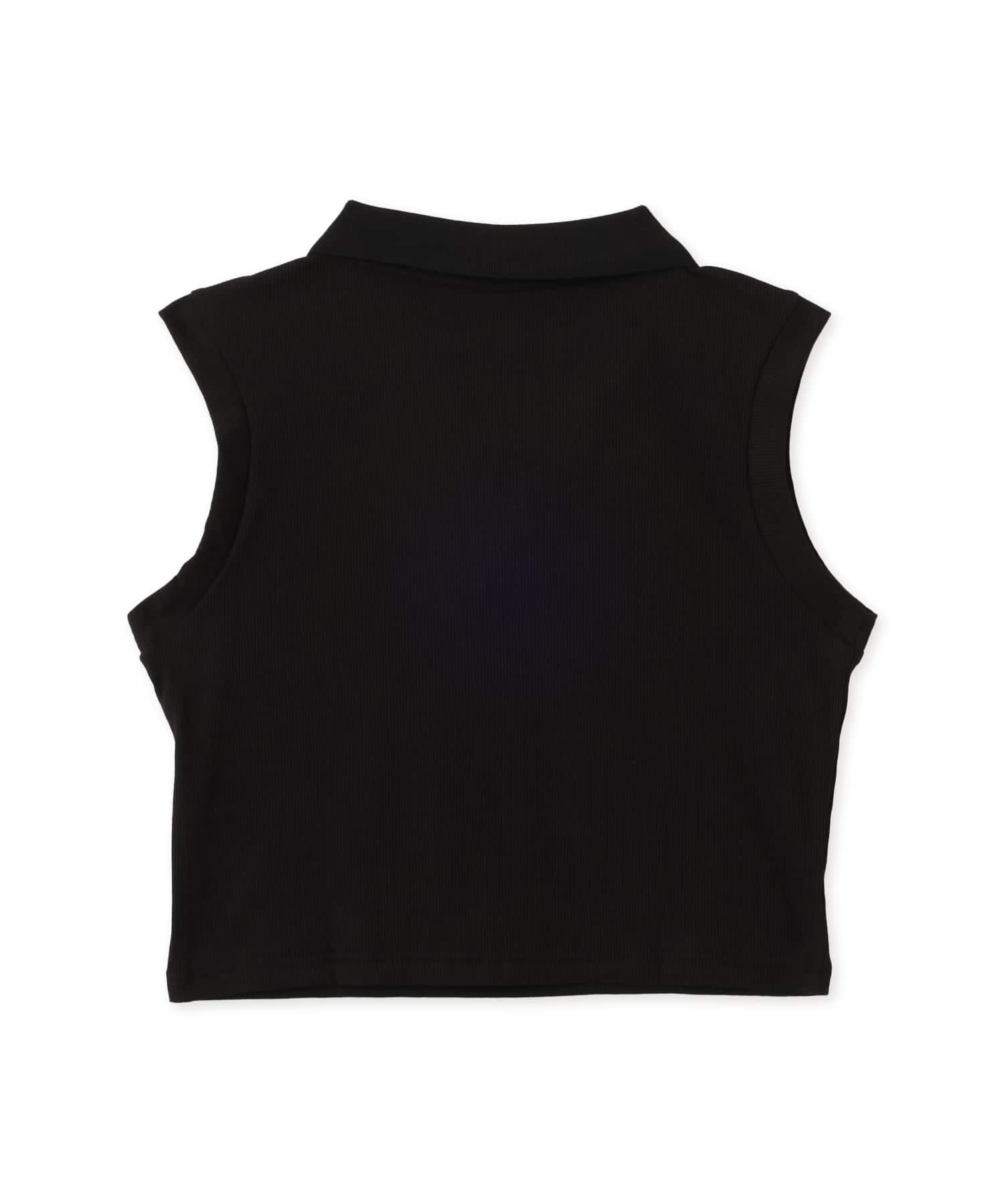 HDEX Womens Open Pique Crop Sleeveless Blackの画像
