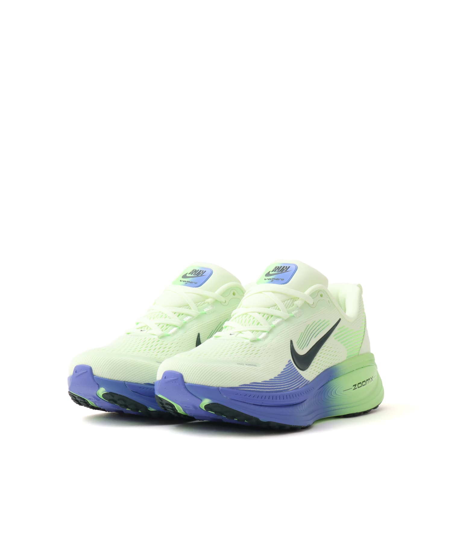 NIKE ZOOM VOMERO 18 WHITE/BLACK SPRUCE-VOLT TINT-SAPPHIREの画像