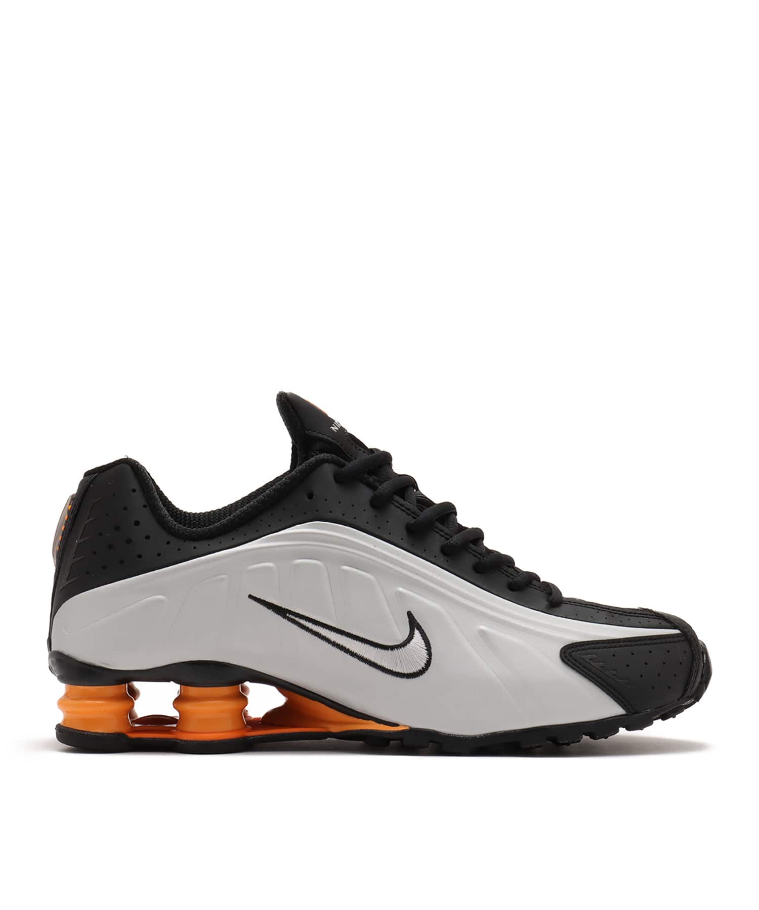 NIKE SHOX R4 BLACK/VAST GREY-BRIGHT MANDARINの画像