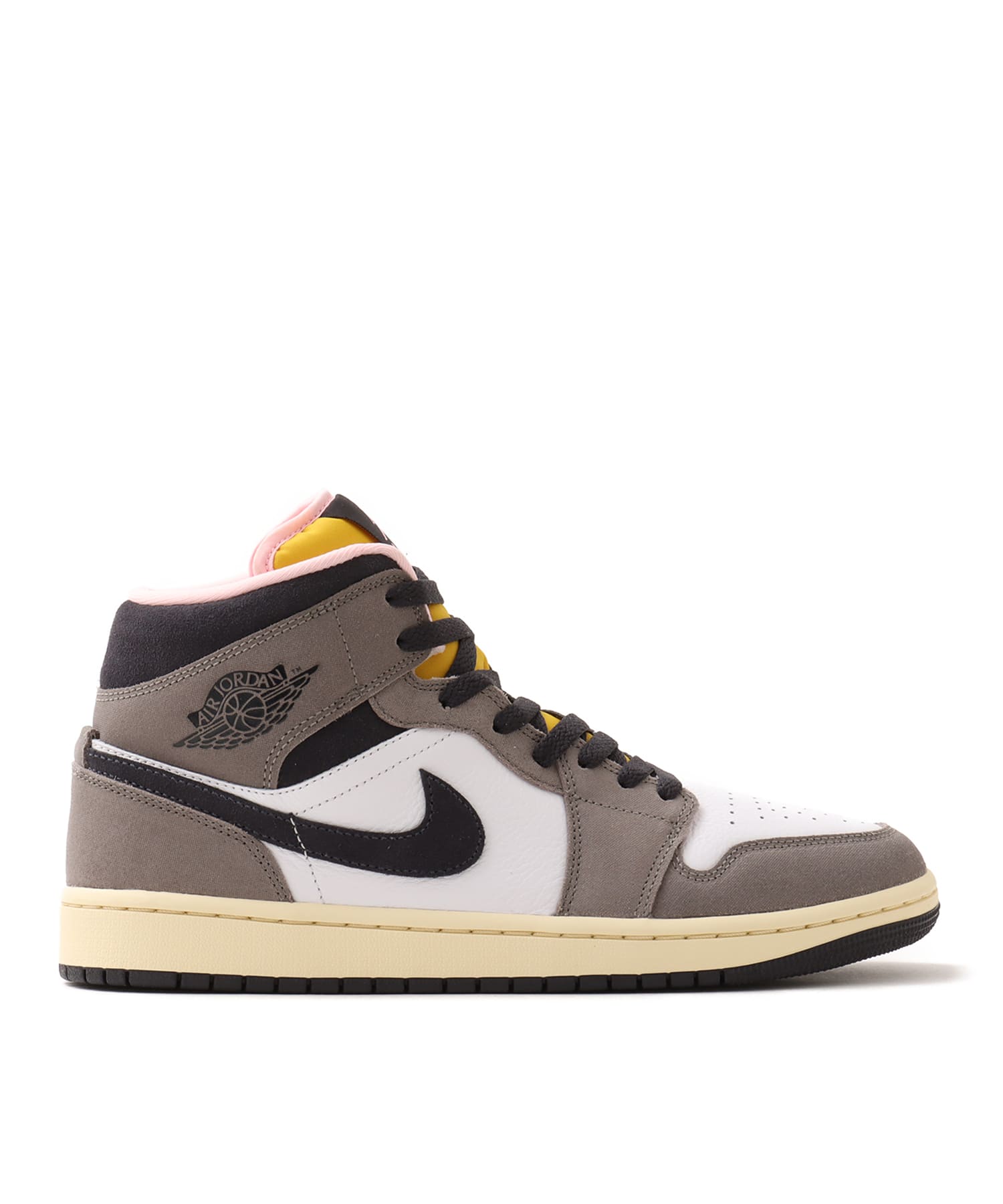 JORDAN BRAND AIR JORDAN 1 MID SE WHITE/OIL GREY-CAVE STONE-DARK SULFURの画像