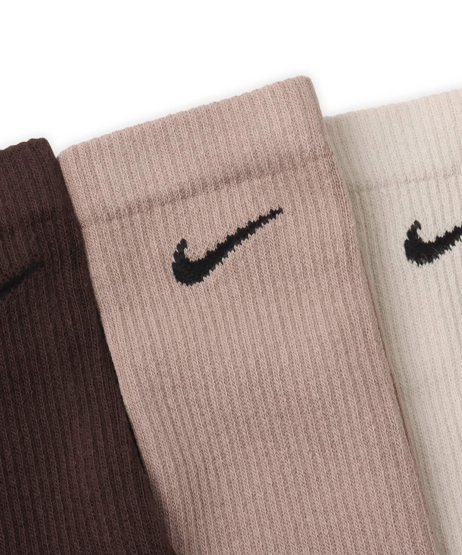 NIKE U NK ED ELVD CRW 3P - 144 LT OREWOOD BROWN(BLACK)/MALT(BLACK)/BAROQUE BROWN(BLACK)の画像
