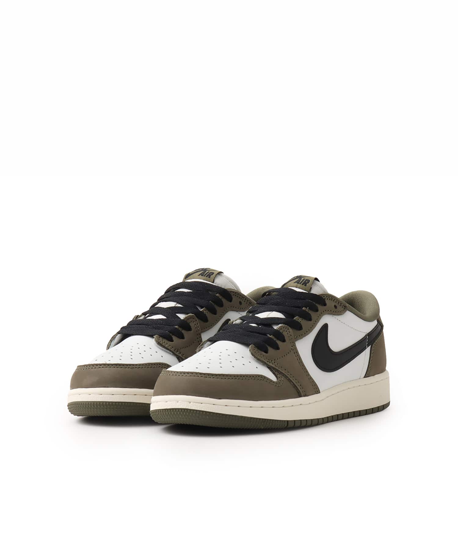 JORDAN BRAND AIR JORDAN 1 RETRO LOW OG (GS) MEDIUM OLIVE/BLACK-SUMMIT WHITE-SAILの画像