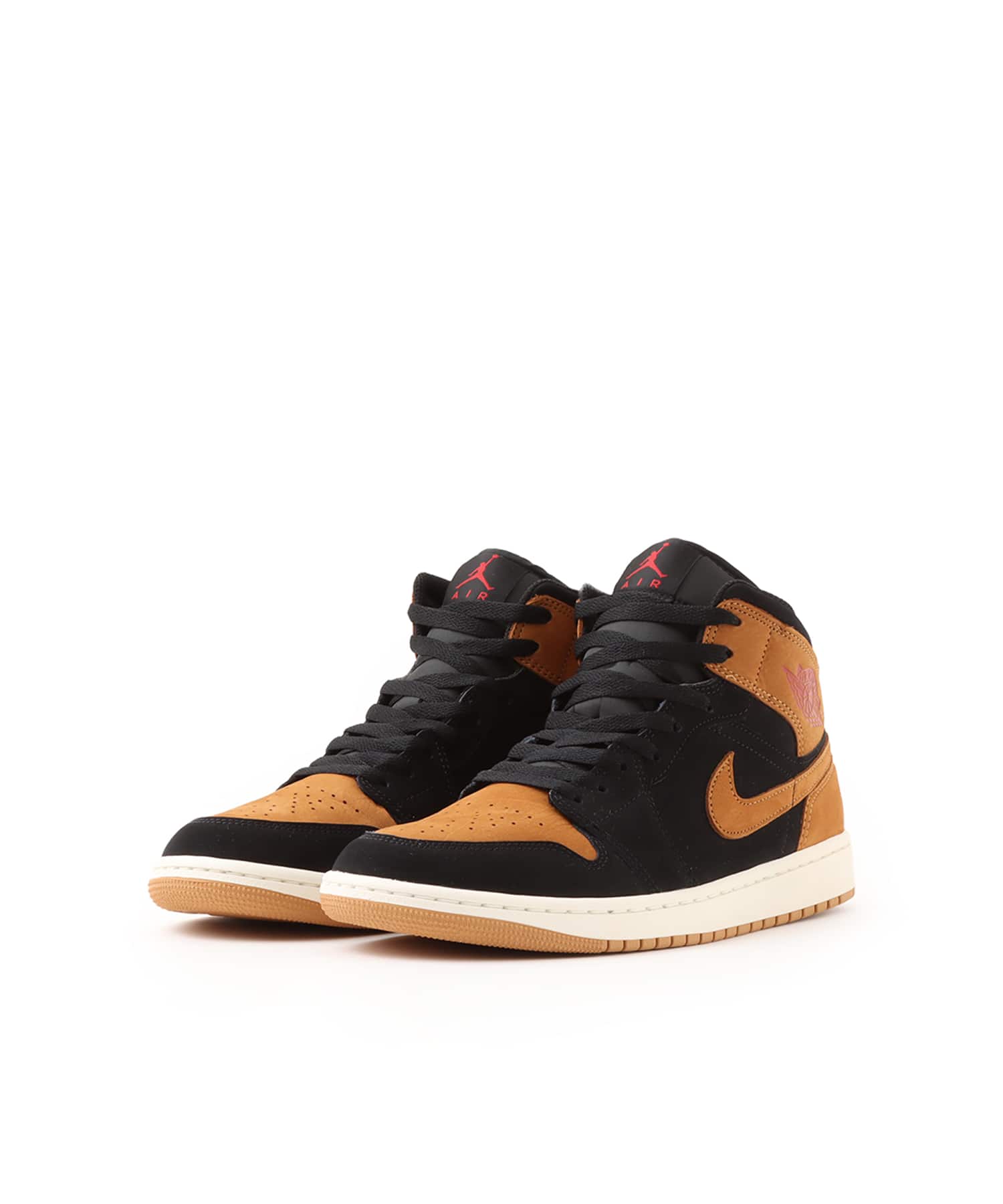 JORDAN BRAND AIR JORDAN 1 MID SE BLACK/FLAX-VARSITY RED-SAILの画像