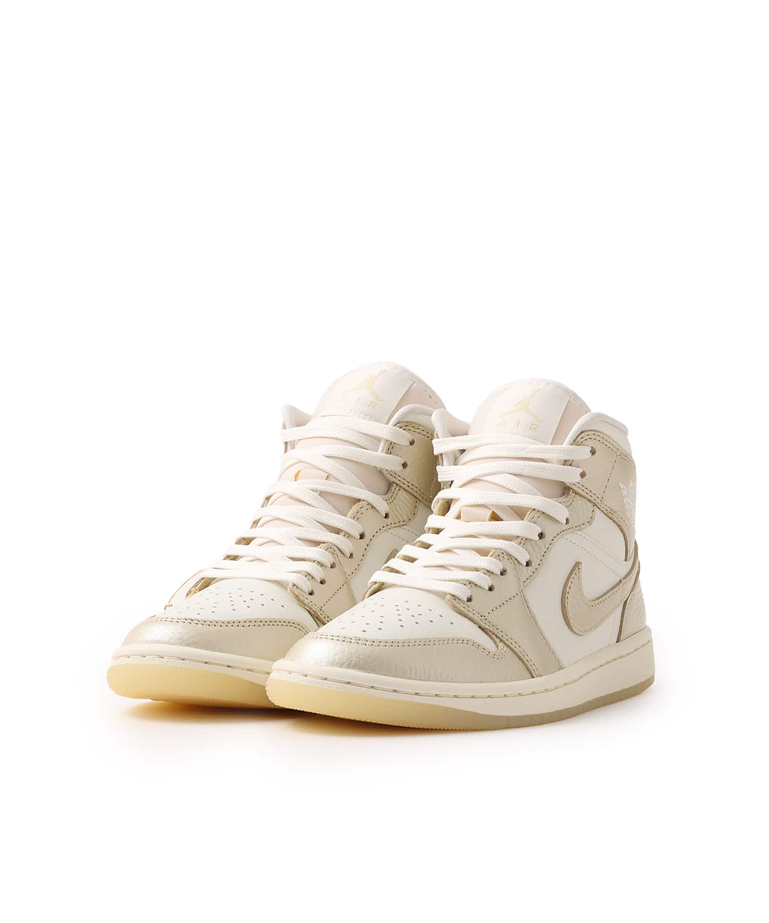 JORDAN BRAND WMNS AIR JORDAN 1 MID SE SAIL/TEAM GOLD-PALE IVORYの画像