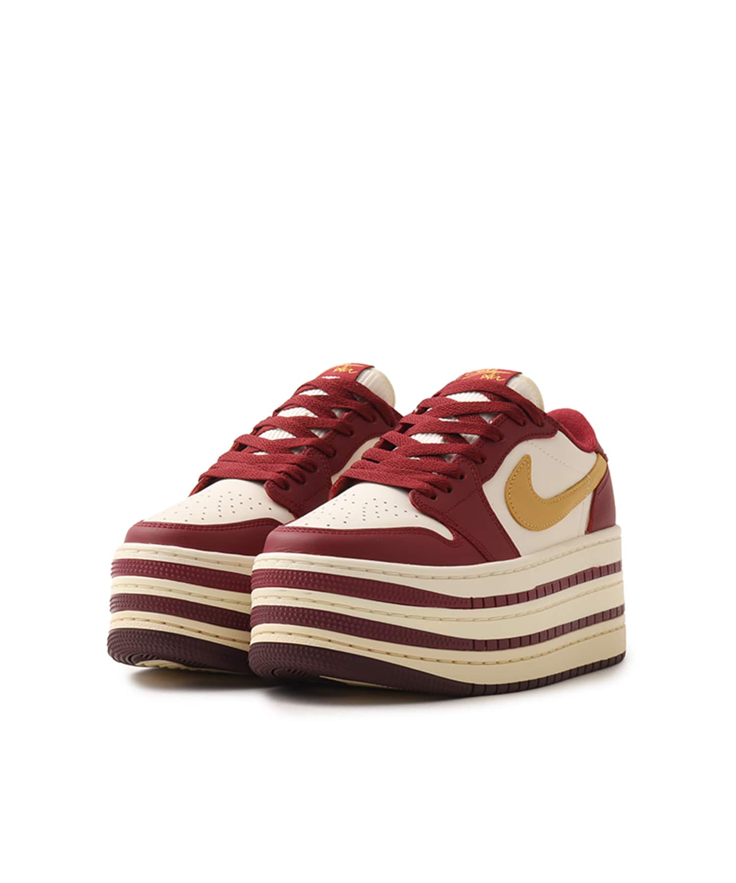 JORDAN BRAND WMNS AIR JORDAN 1 TRIPLE STACK TEAM RED/SANDED GOLD-PALE IVORYの画像