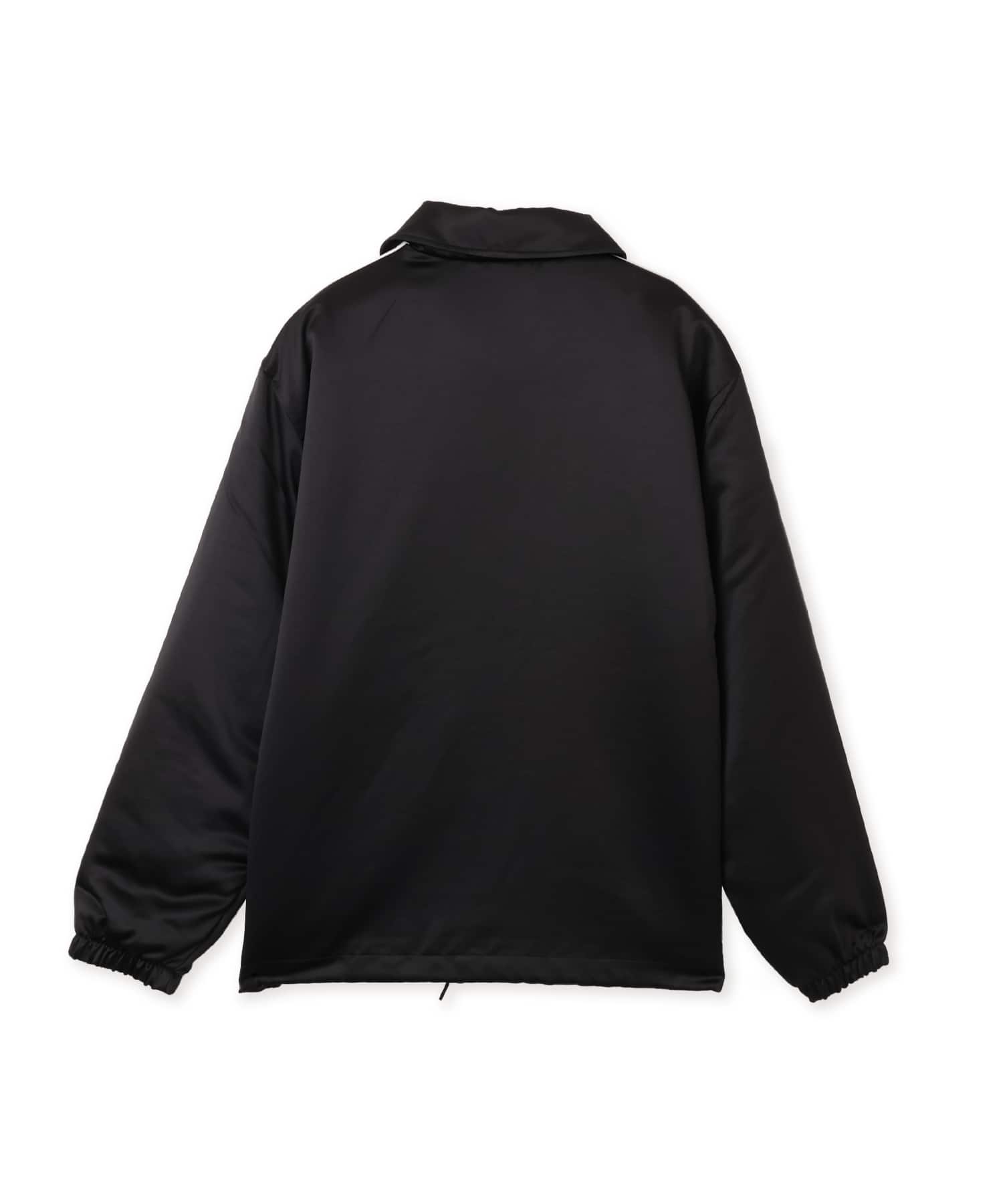 adidas 3 STRIPES SATIN COACHES JACKET ブラックの画像