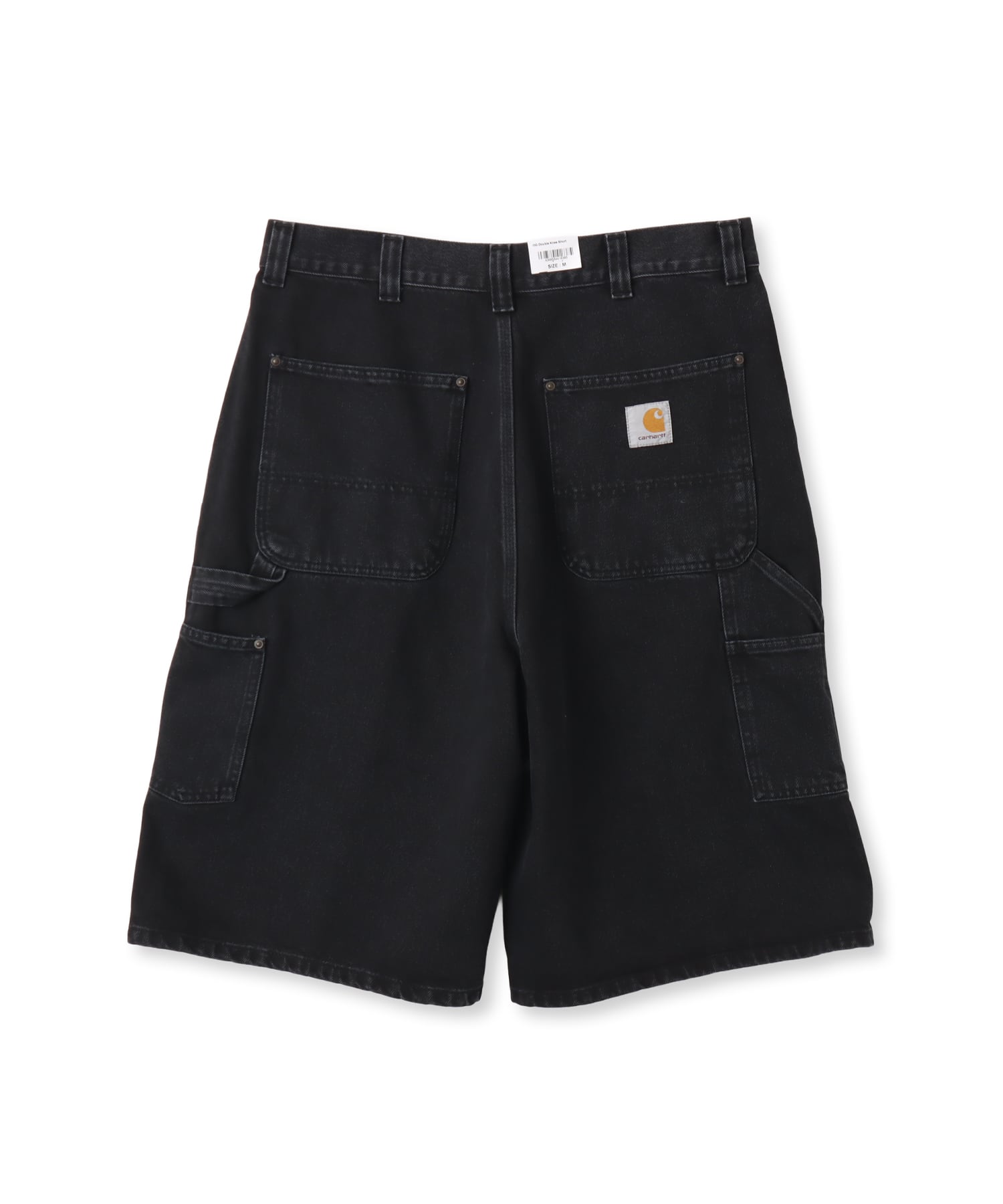 CARHARTT OG DOUBLE KNEE SHORT Black stone washedの画像