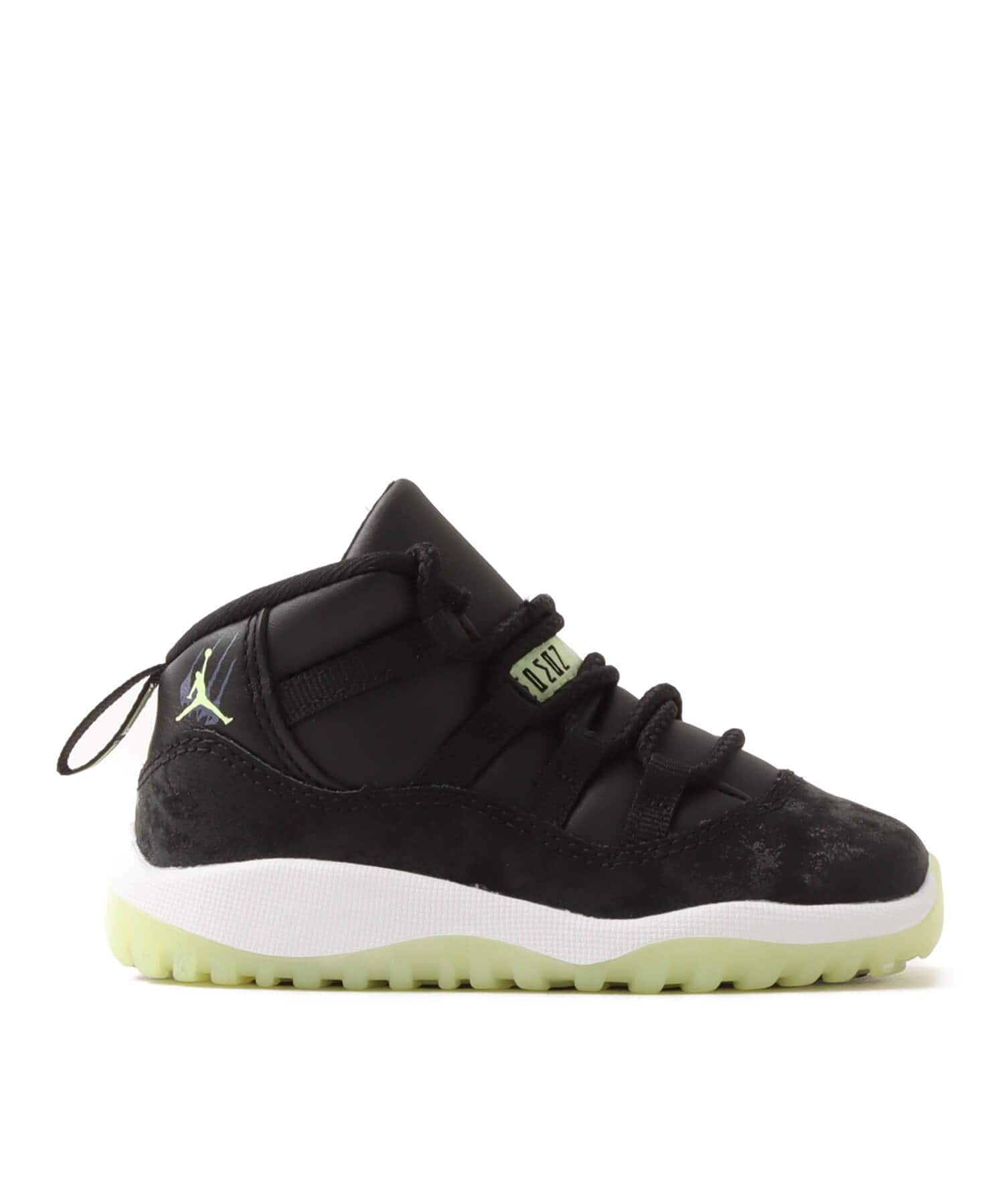 JORDAN BRAND JORDAN 11 RETRO (TD) BLACK/BARELY VOLT-DARK RAISIN-WHITEの画像