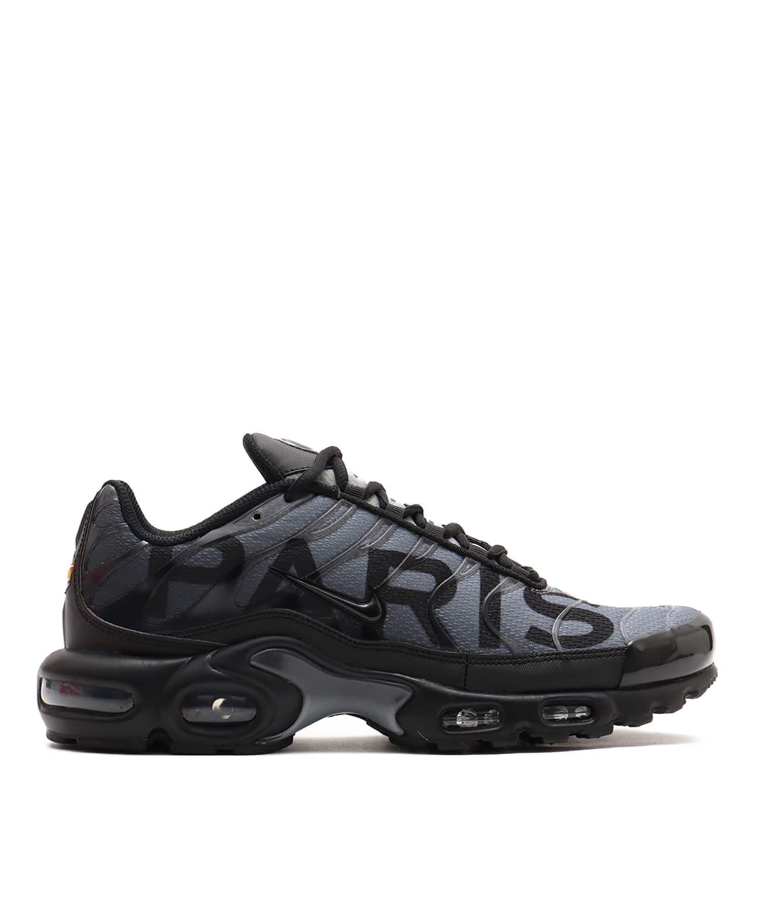 NIKE AIR MAX PLUS PRM BLACK/BLACK-PARTICLE GREY-ANTHRACITEの画像
